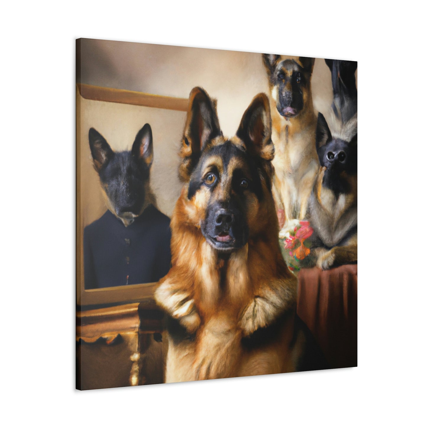 "German Shepherd Reflection" - Canvas