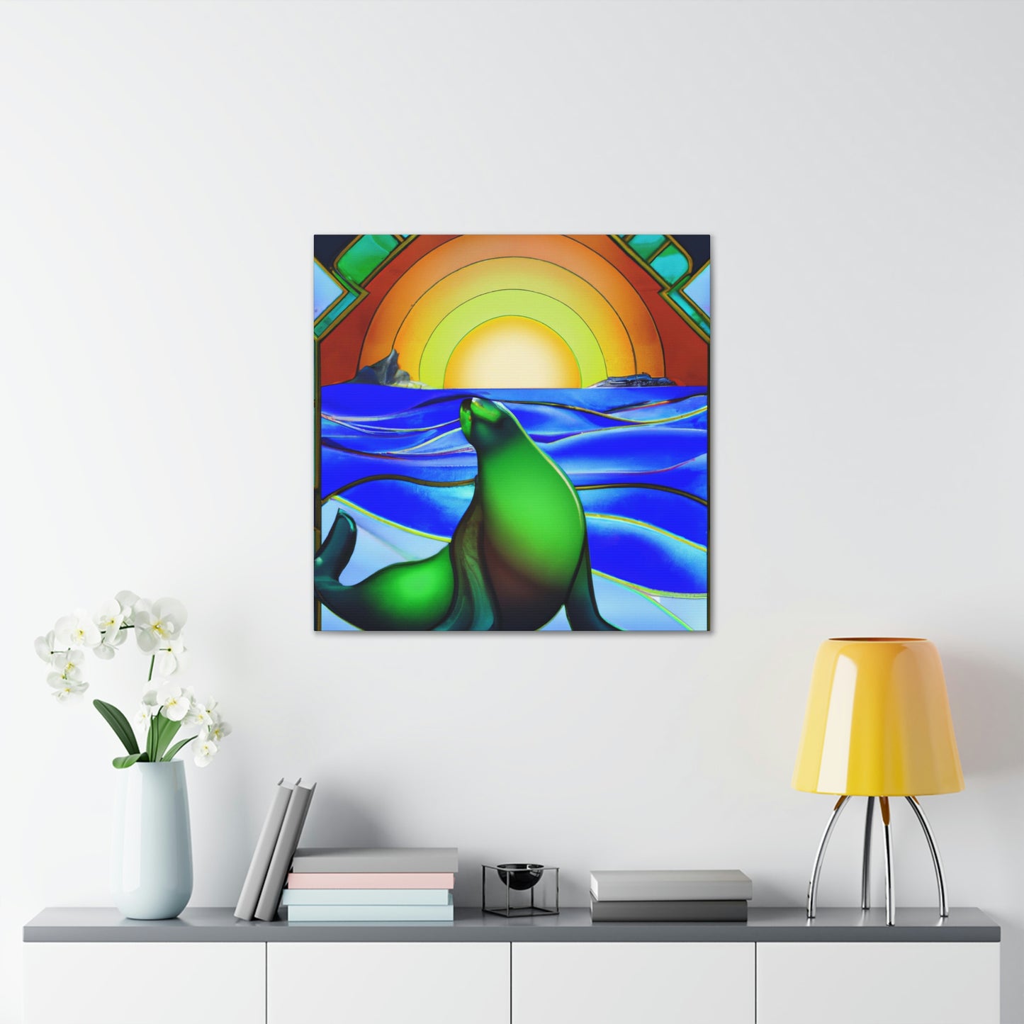 "Serene Sea Lion Sleek" - Canvas