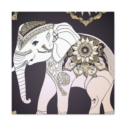 Gilded Indian Elephant. - Canvas