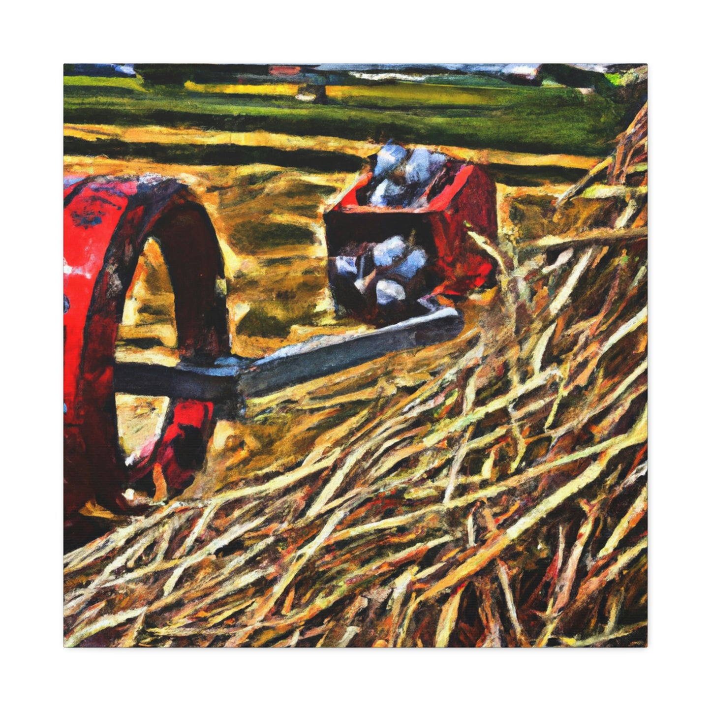 "Hay Balers Bustling Color" - Canvas