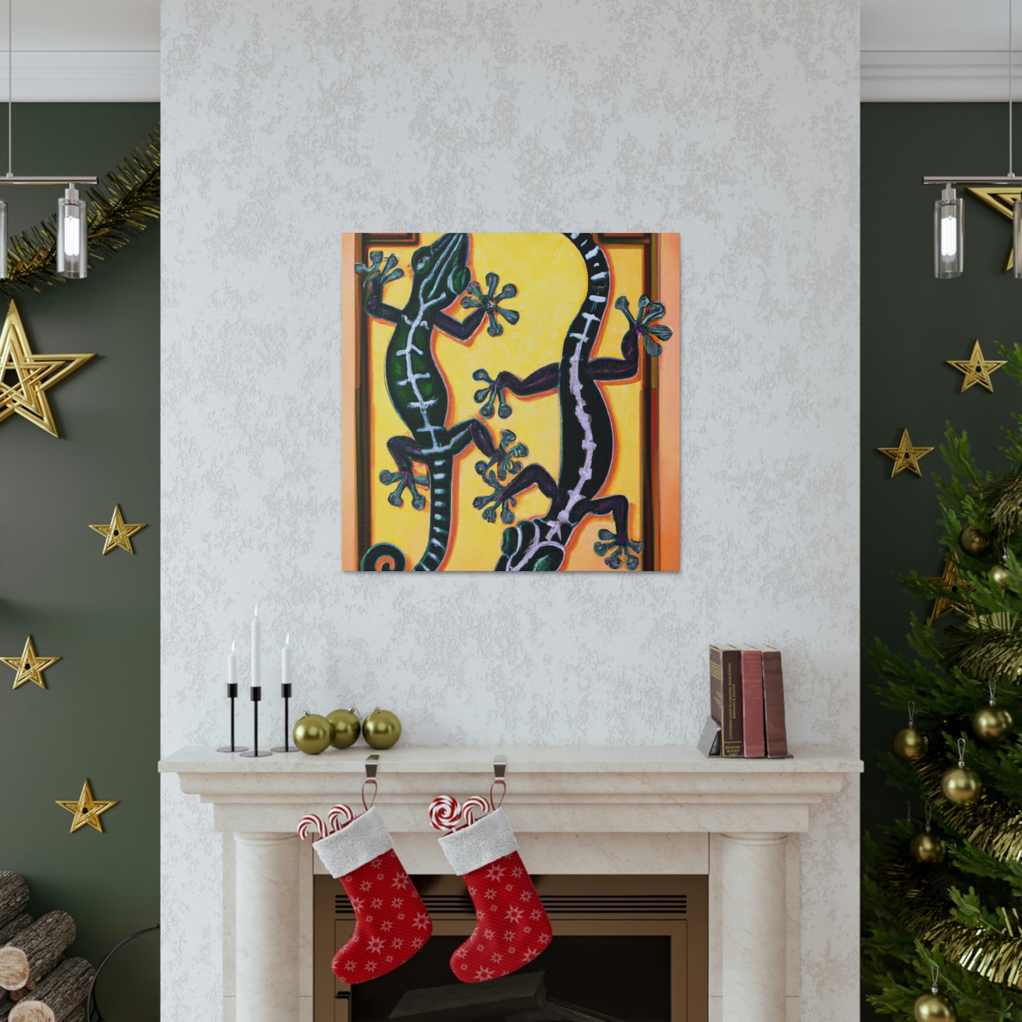 Geckos in Art Deco - Canvas