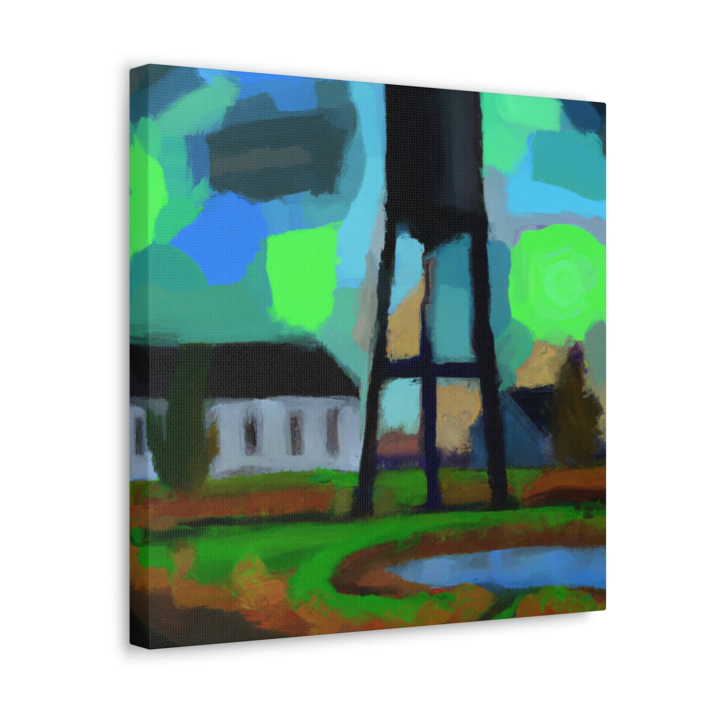 "Water Tower Expressionism" - Canvas