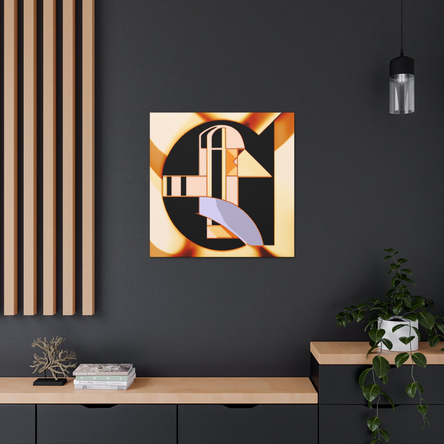 "Gleaming Art Deco Sun" - Canvas