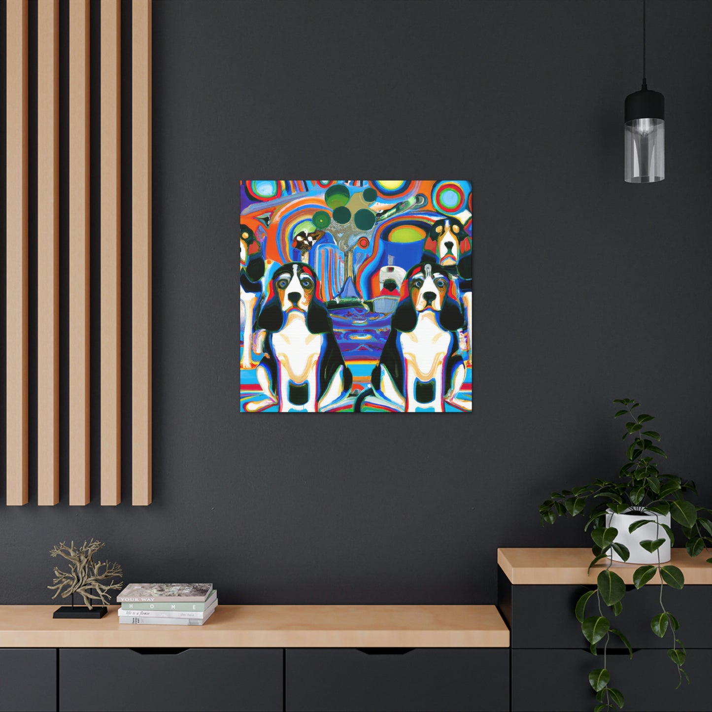 "Beagle in Art Deco" - Canvas