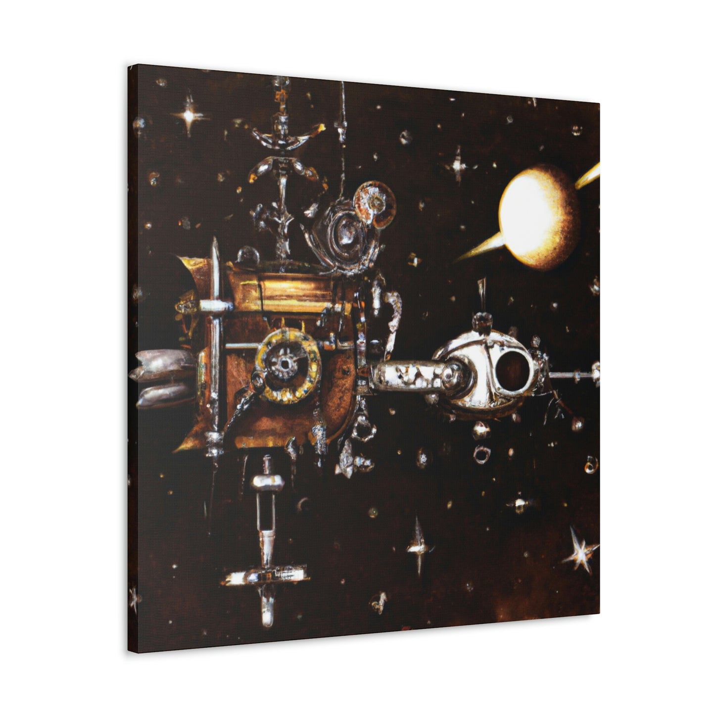 Satellite in Steampunk Times - Canvas