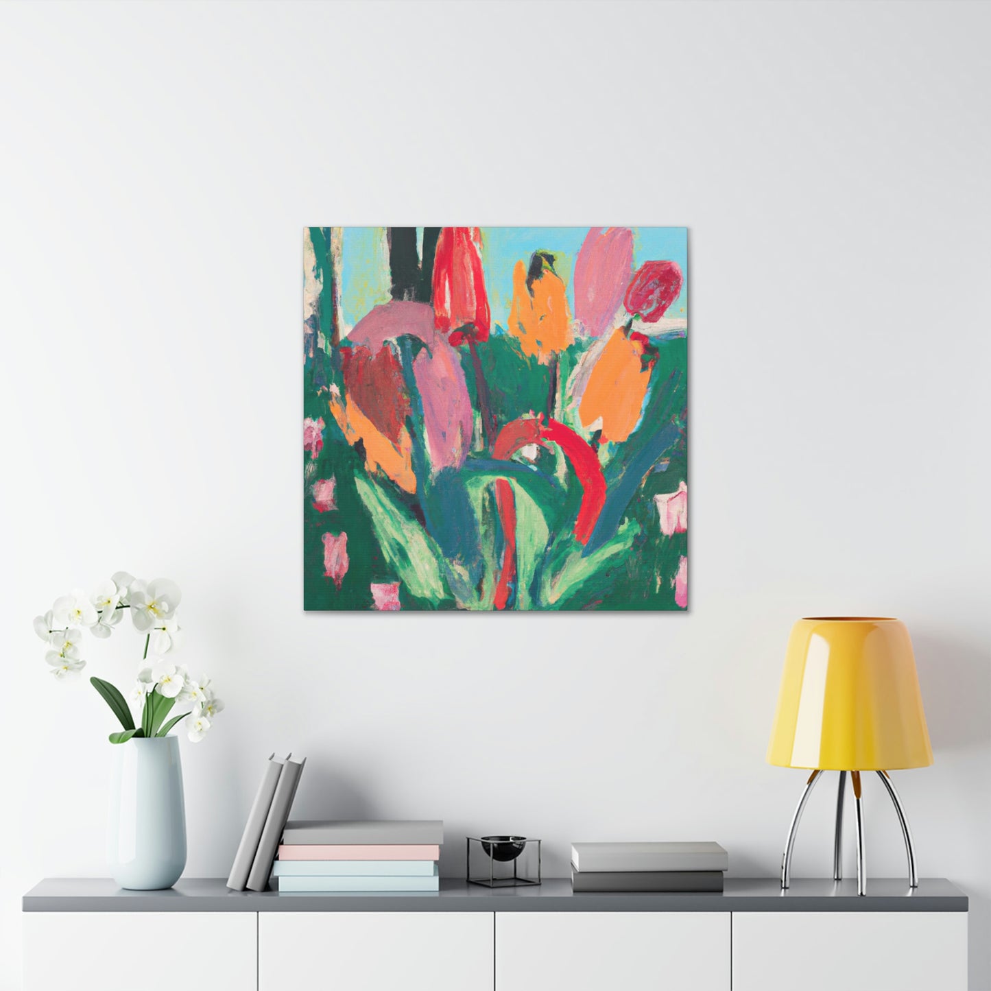 Tulip Symphony in Red - Canvas