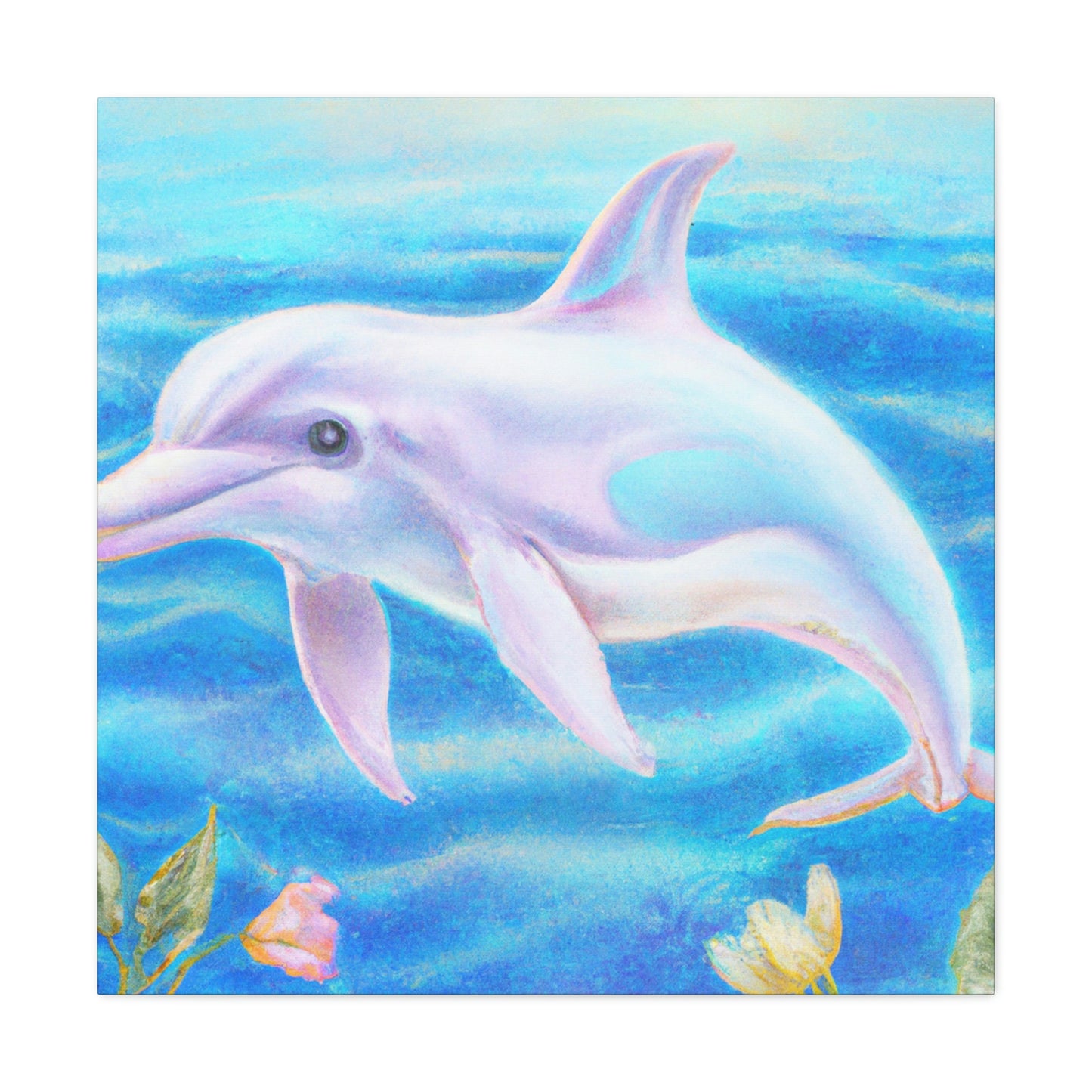 "Dolphins in Aquamarine Seas" - Canvas