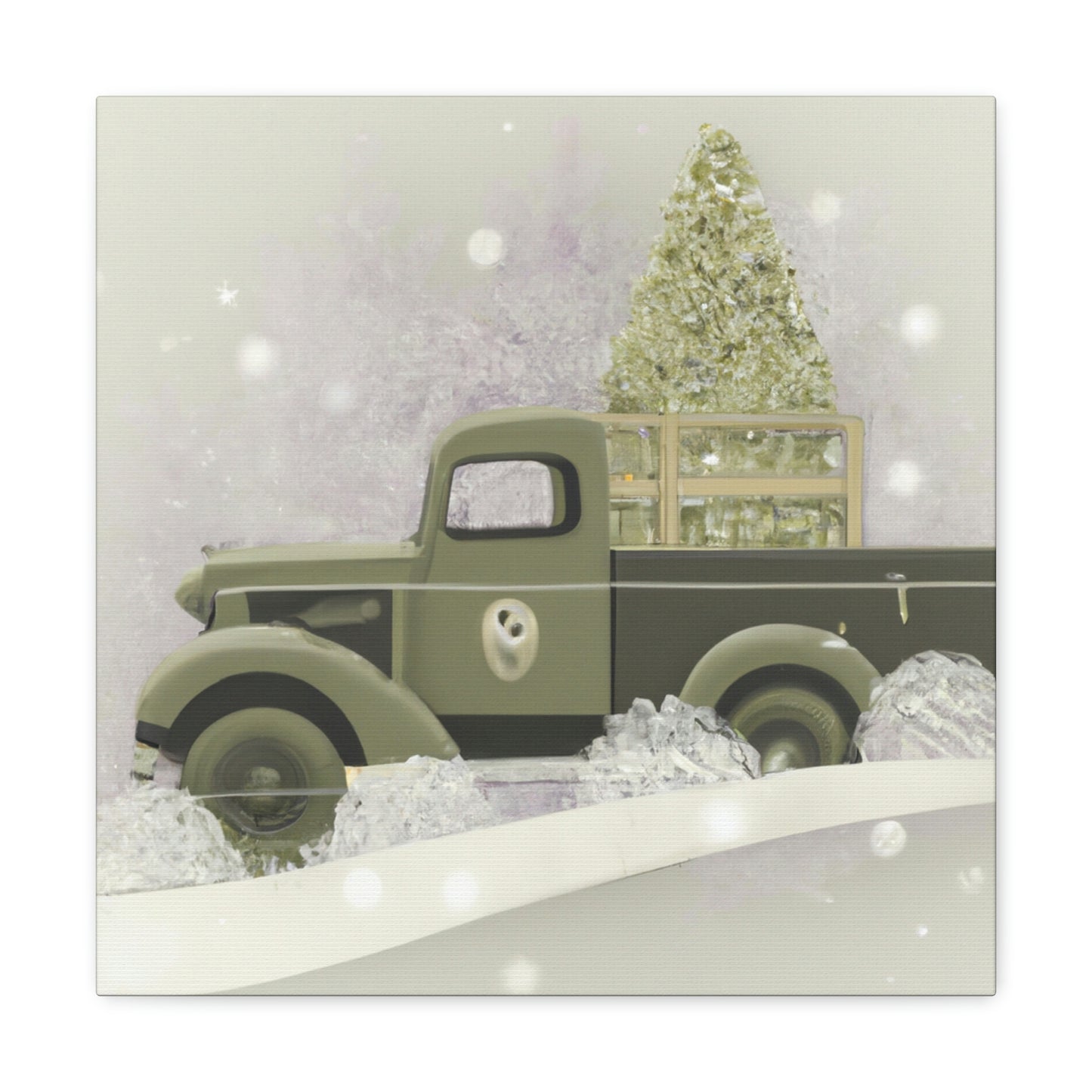 "Christmas Wishes Delivery Truck" - Canvas