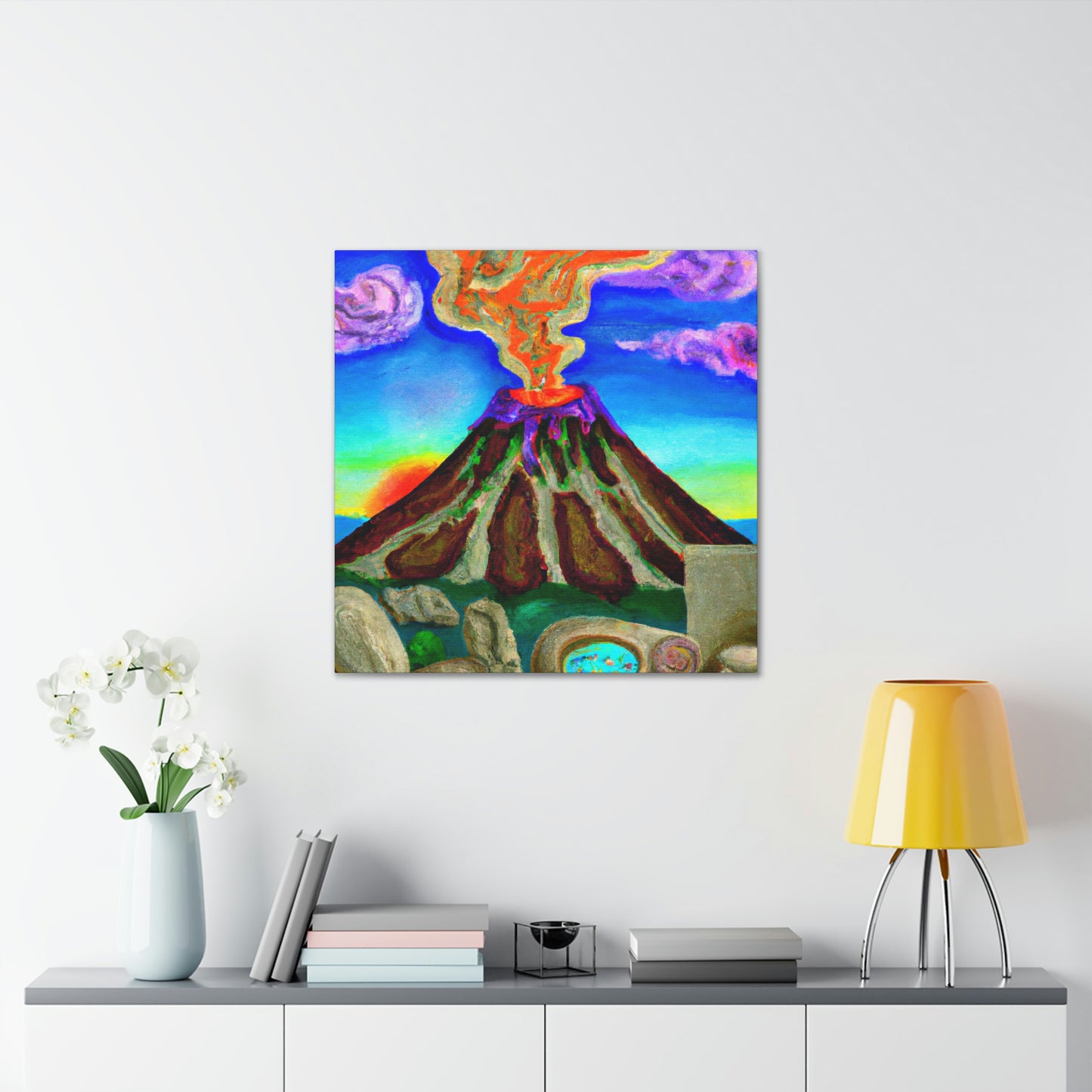 Volcano in the Clouds - Canvas