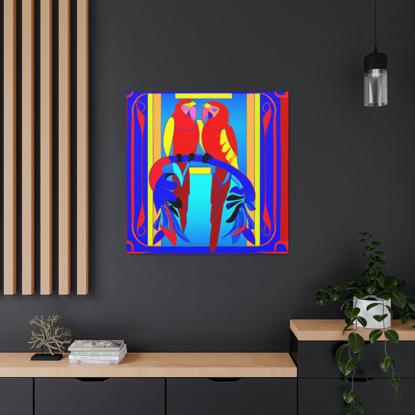 "Macaws of Metropolis" - Canvas