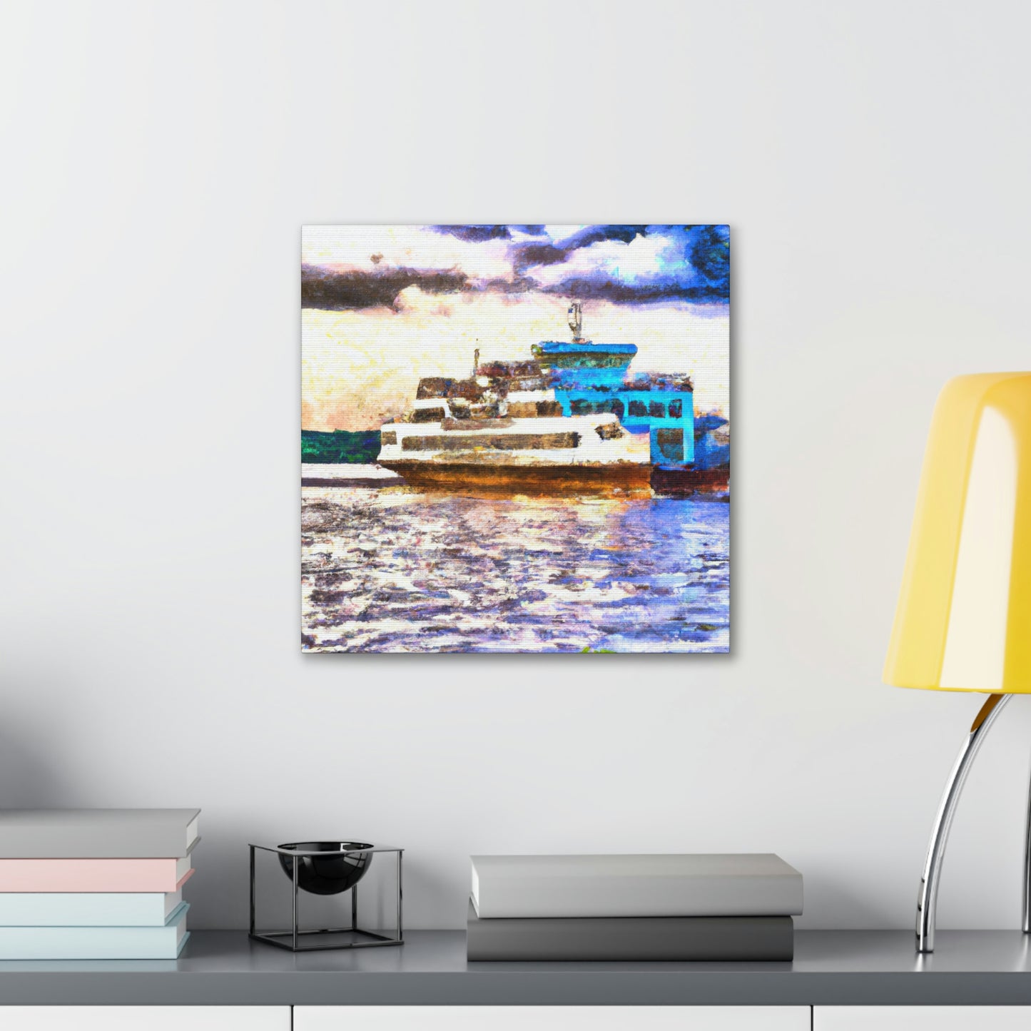 Ferry at Nightfall - Canvas