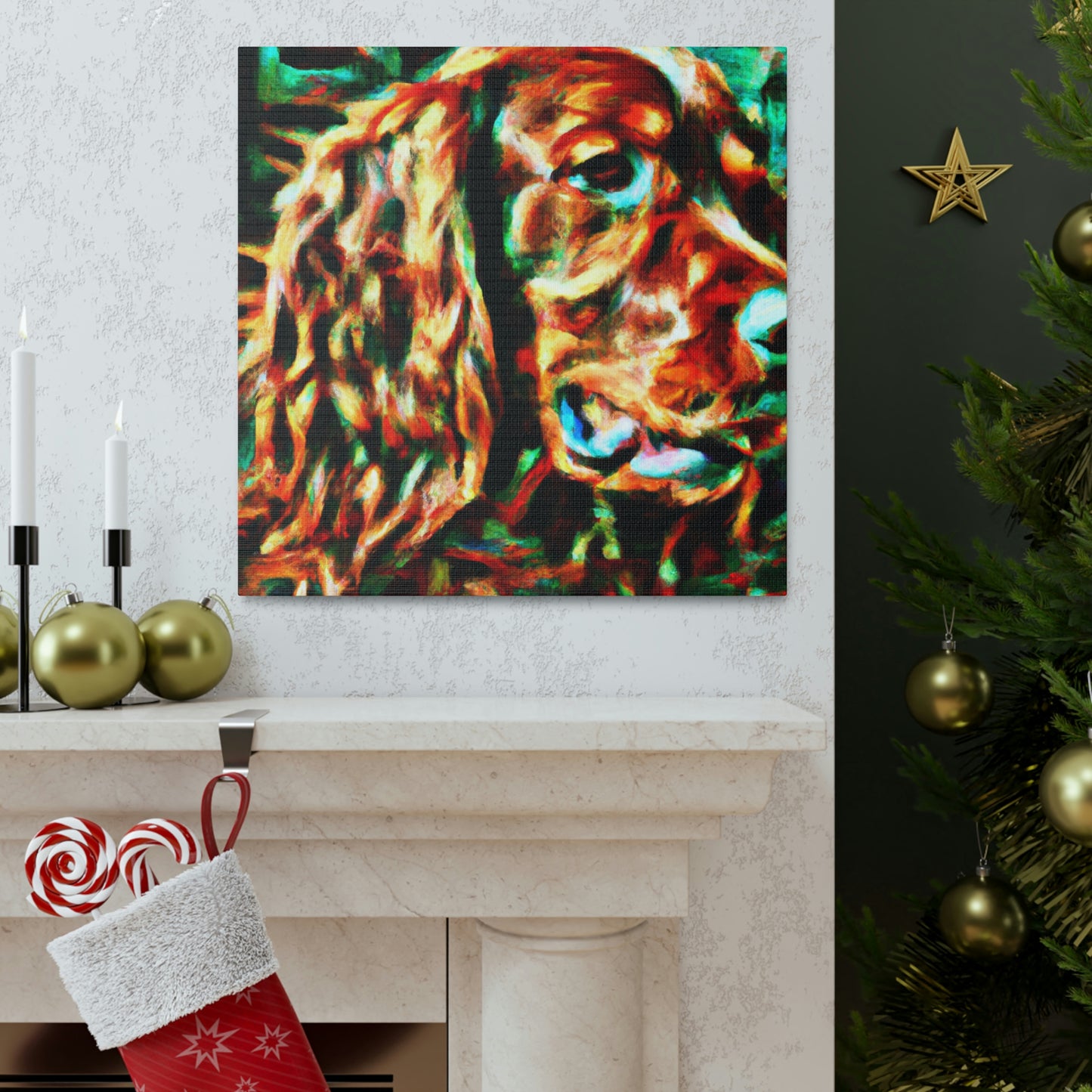 "Irish Setter Reflection" - Canvas