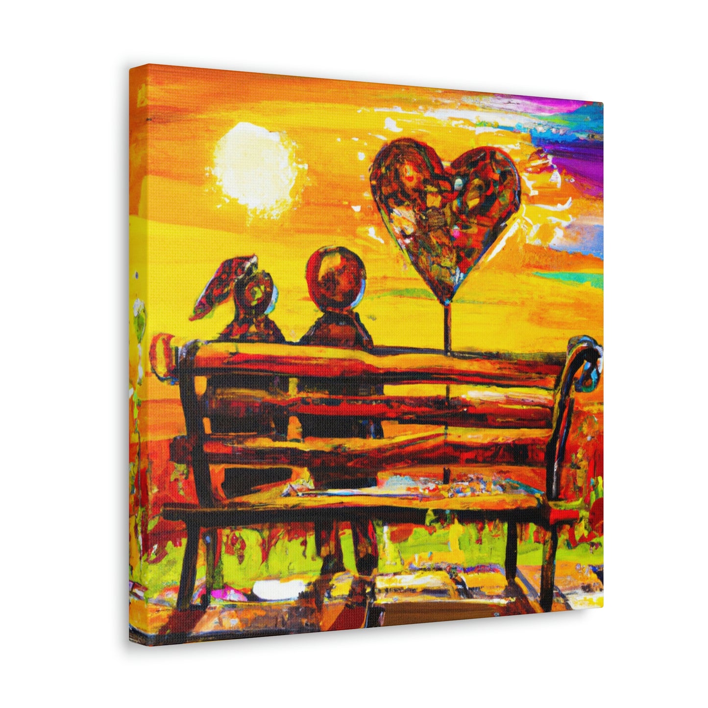 "Love's Embrace Bench" - Canvas