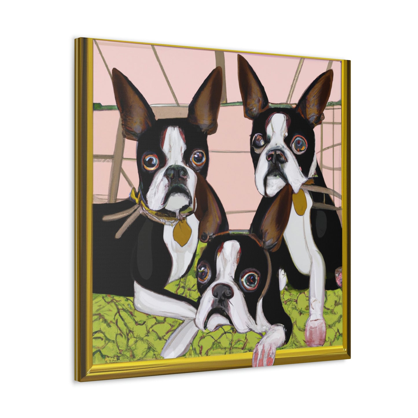 "Boston Terrier Reflection Shine" - Canvas