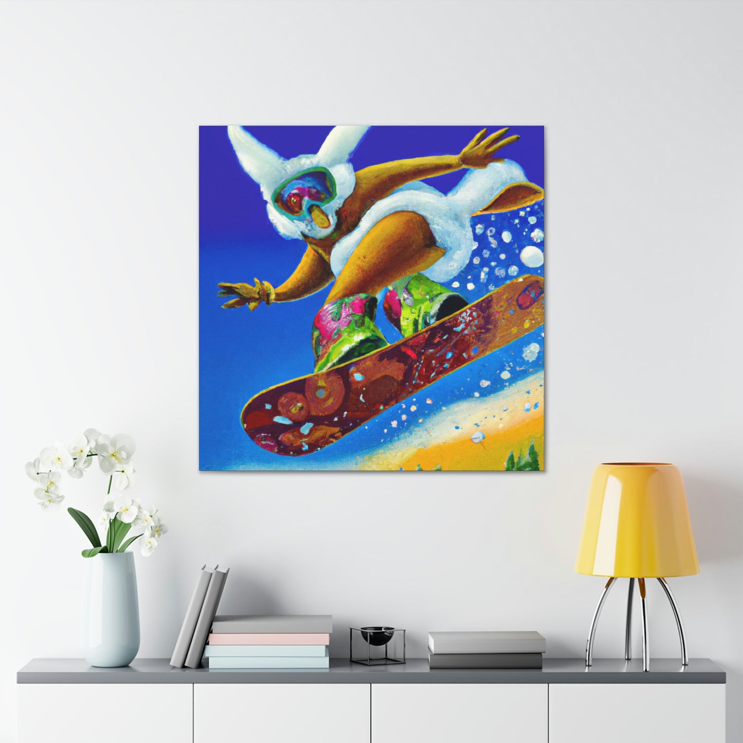 "Snow Boarding Deco Splendor" - Canvas