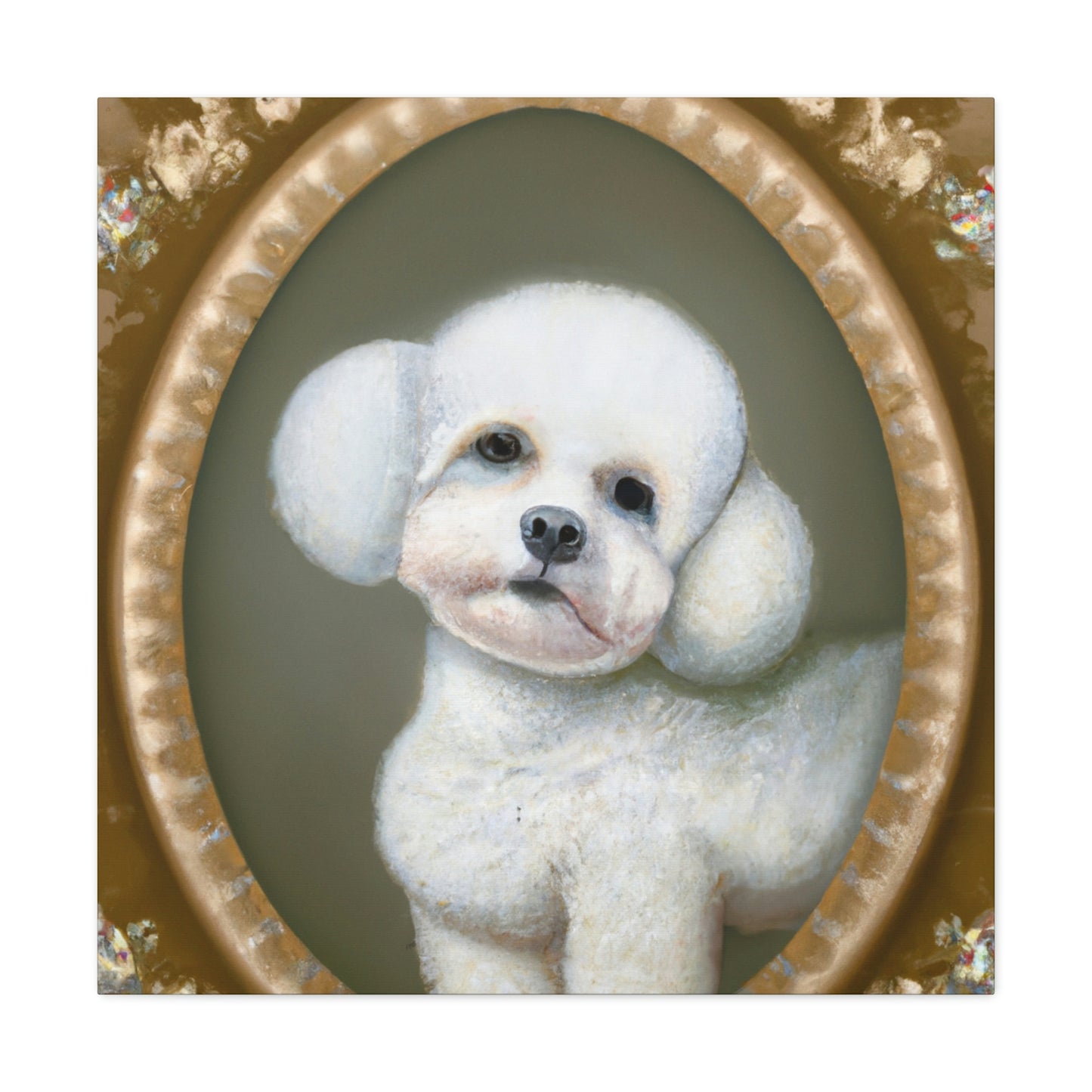 "Frolicking Bichon Frise" - Canvas