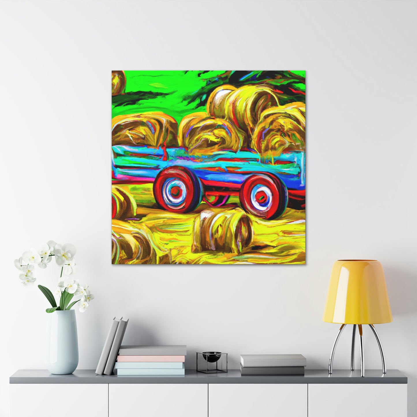 "Hay Wagon in Dreams" - Canvas