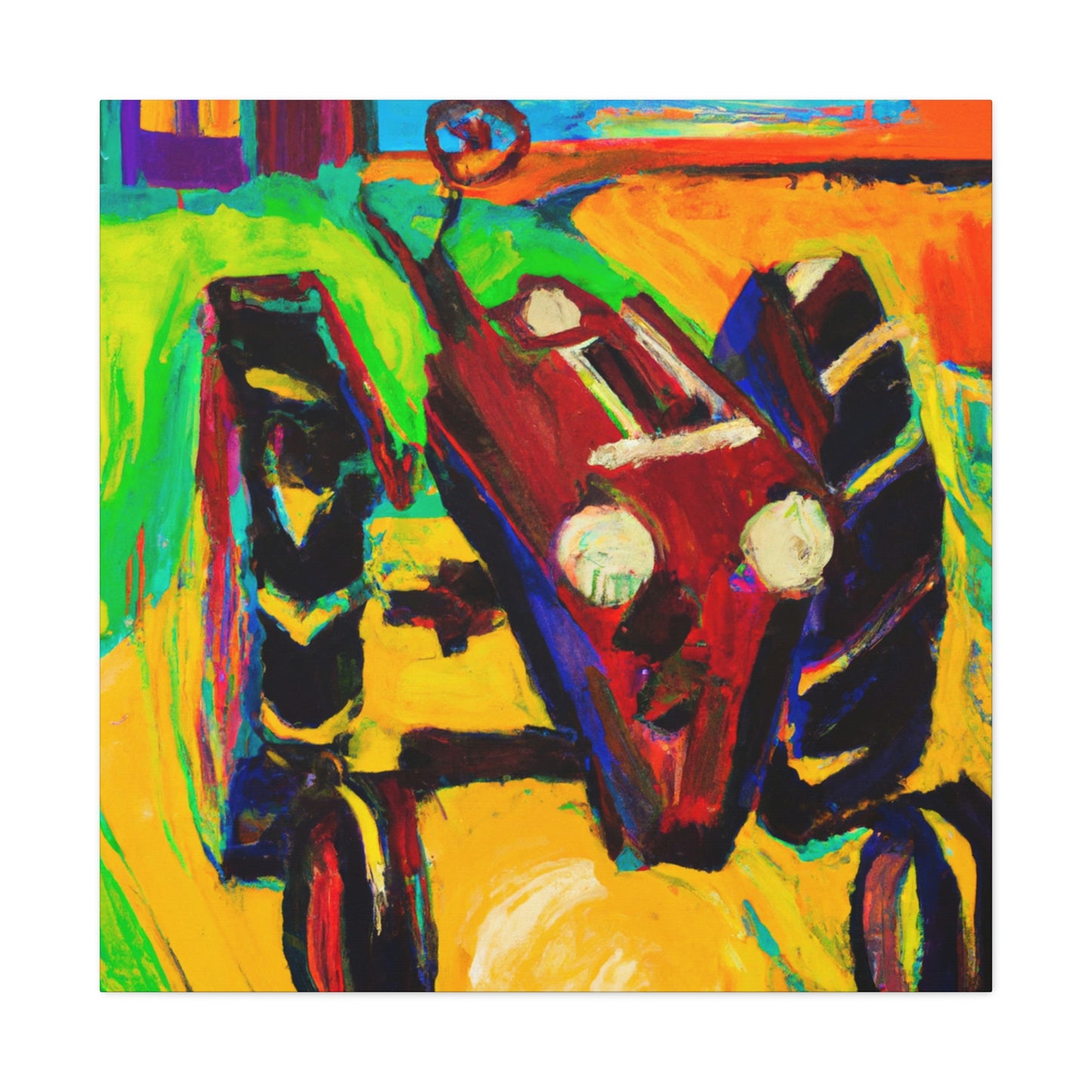 Tractor in Art Deco - Canvas