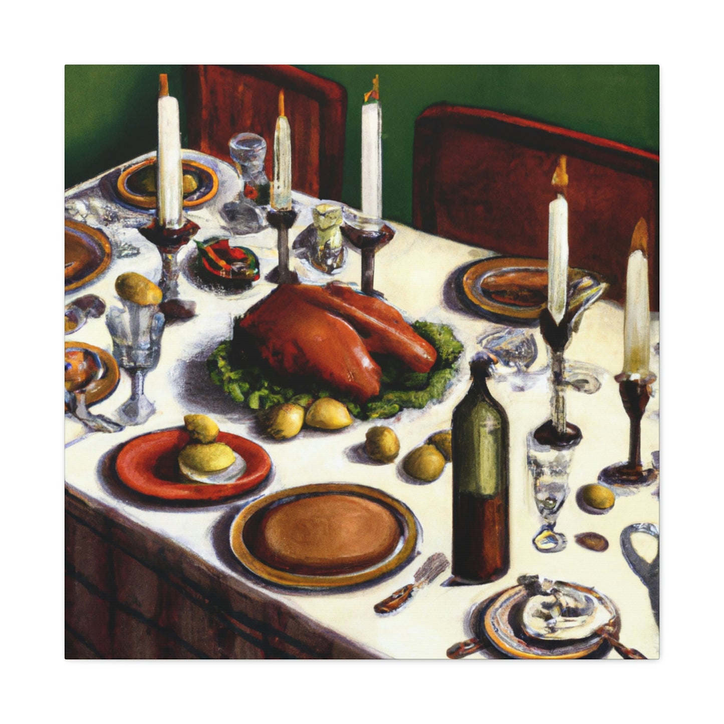 Family's Evening Meal - Canvas