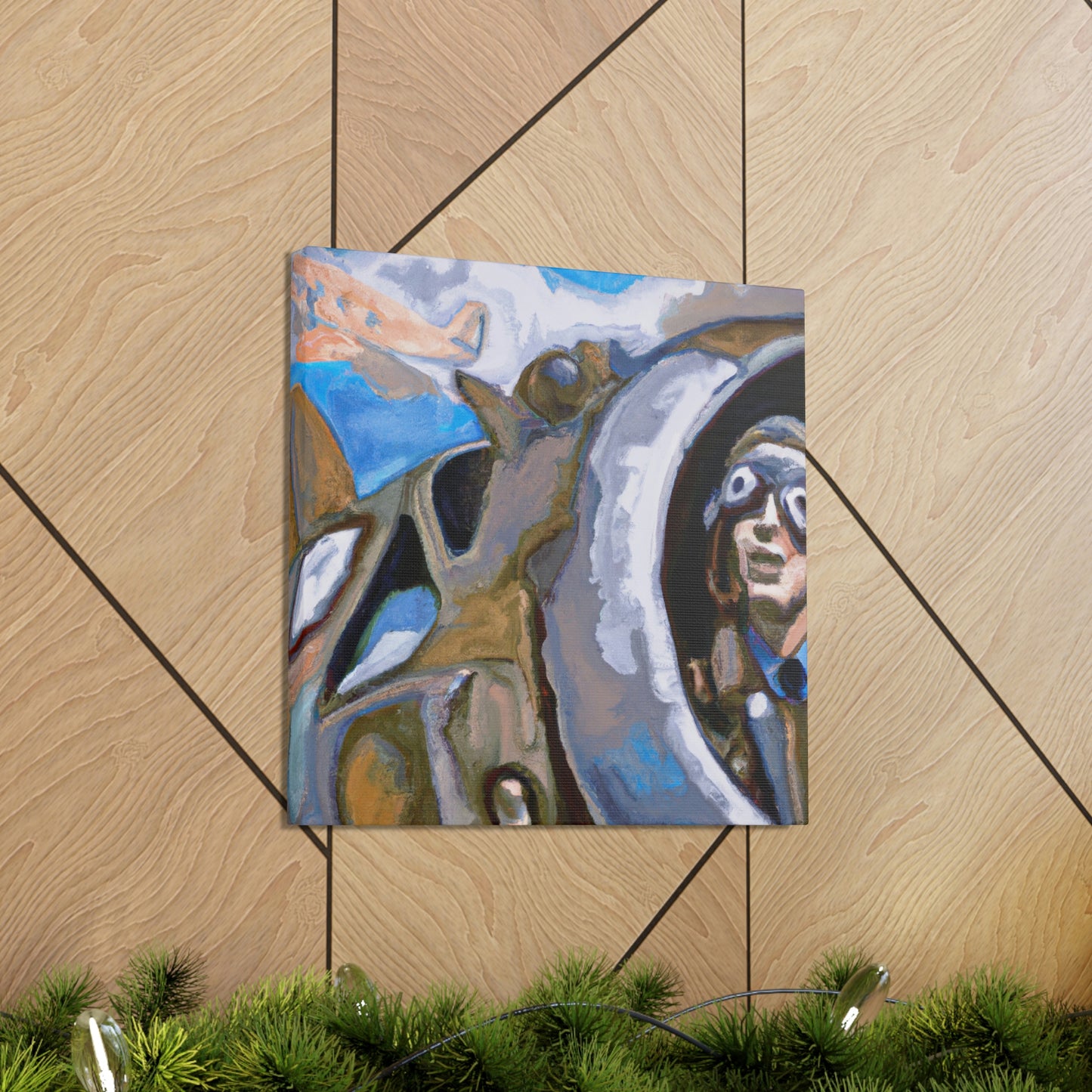 Aviator in Flight. - Canvas