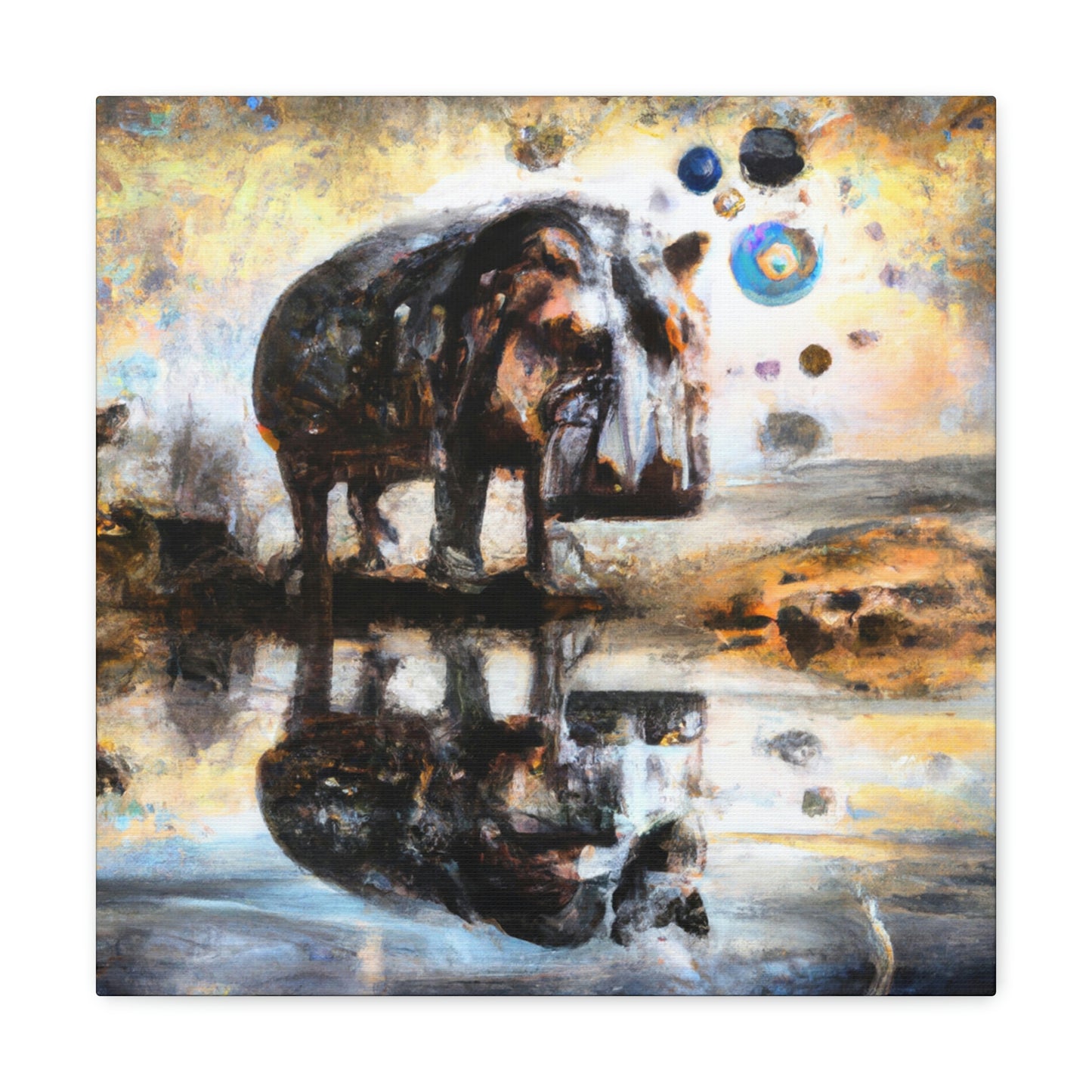 "Hippo in a Baroque" - Canvas