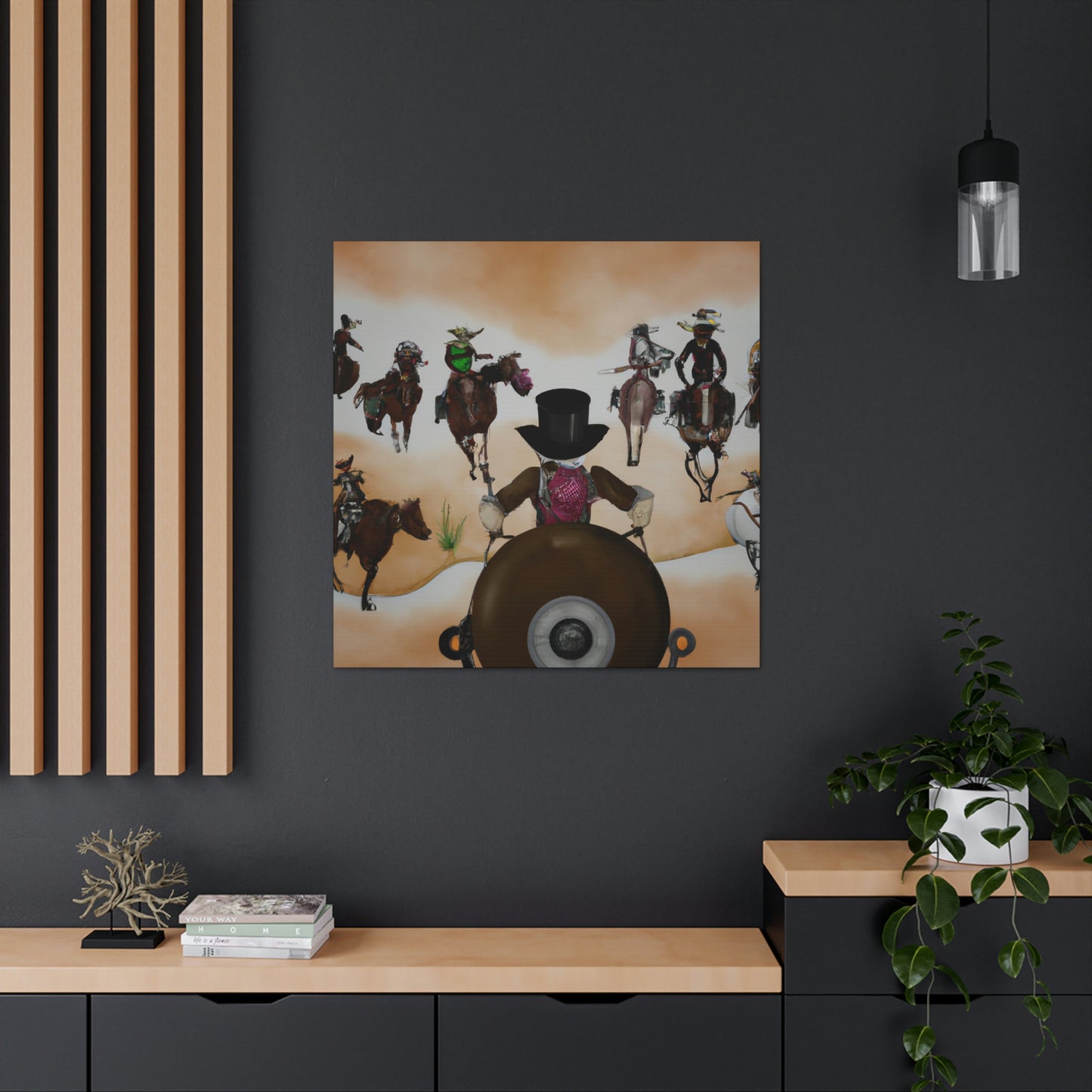 "Cattle Herding Steampunk" - Canvas