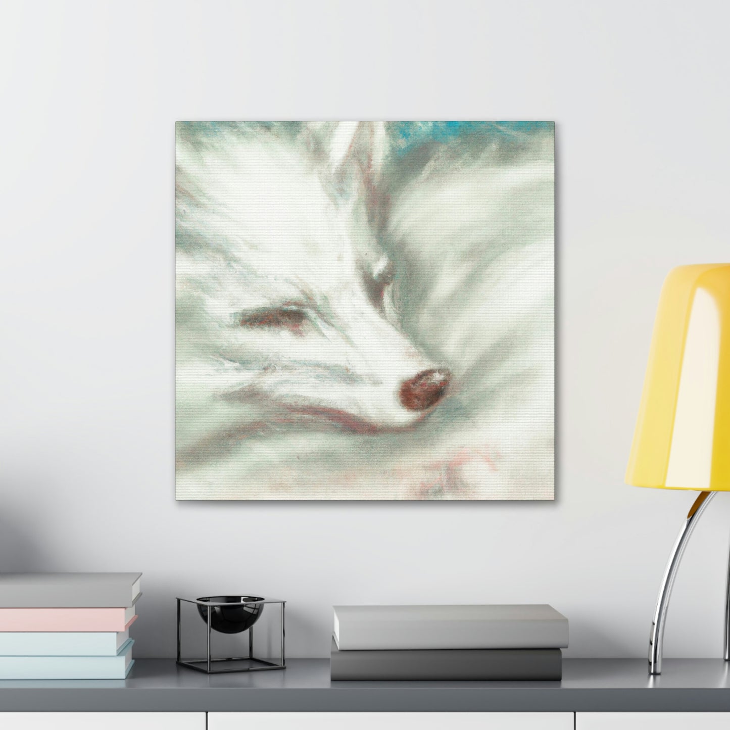 "Arctic Fox in White" - Canvas