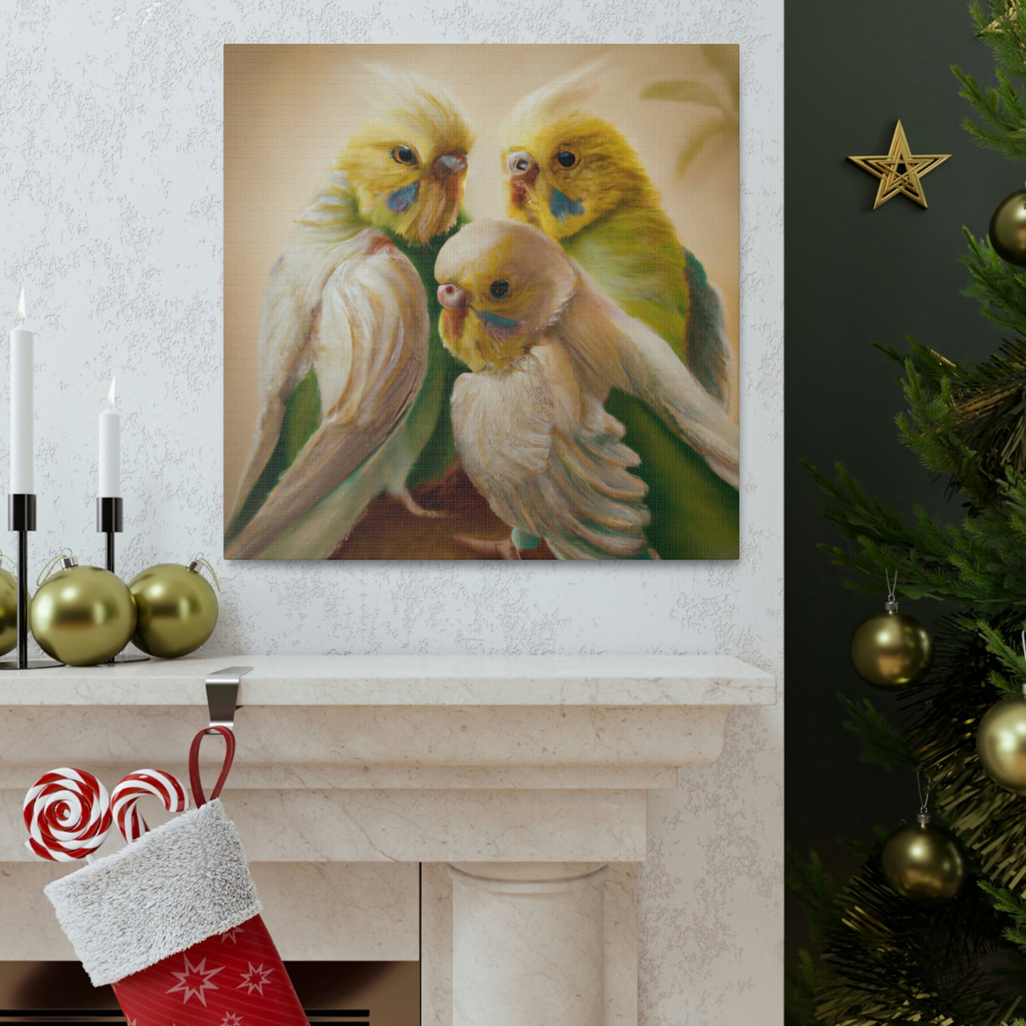 Budgies in Renaissance - Canvas