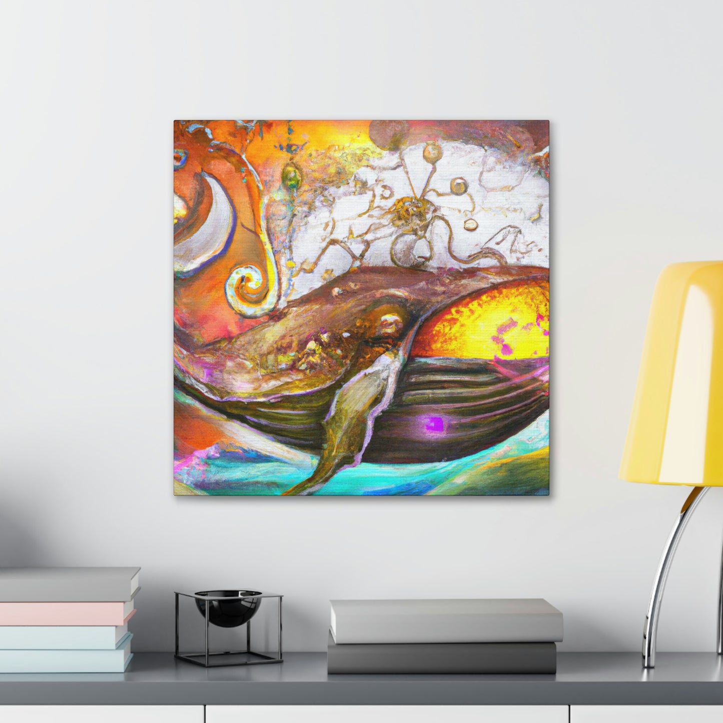 "Whale in Steampunk World" - Canvas