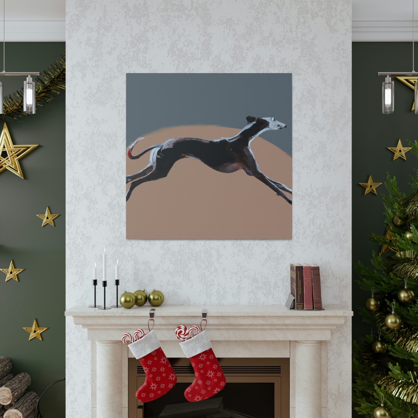 "Greyhound Minimalism Portrait" - Canvas