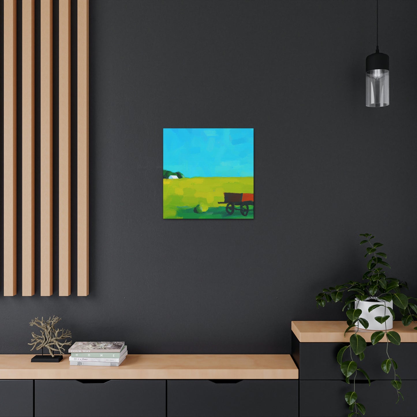 "Hay Wagon Minimalism" - Canvas