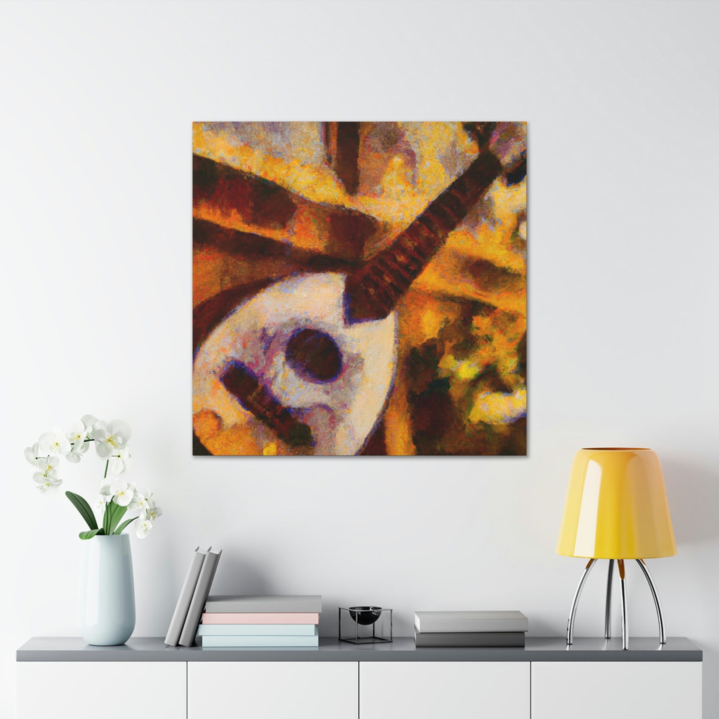 Mandolin in Moonlight. - Canvas