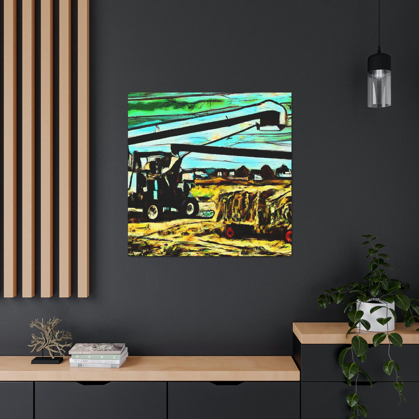 "Hay Baler at Dusk" - Canvas