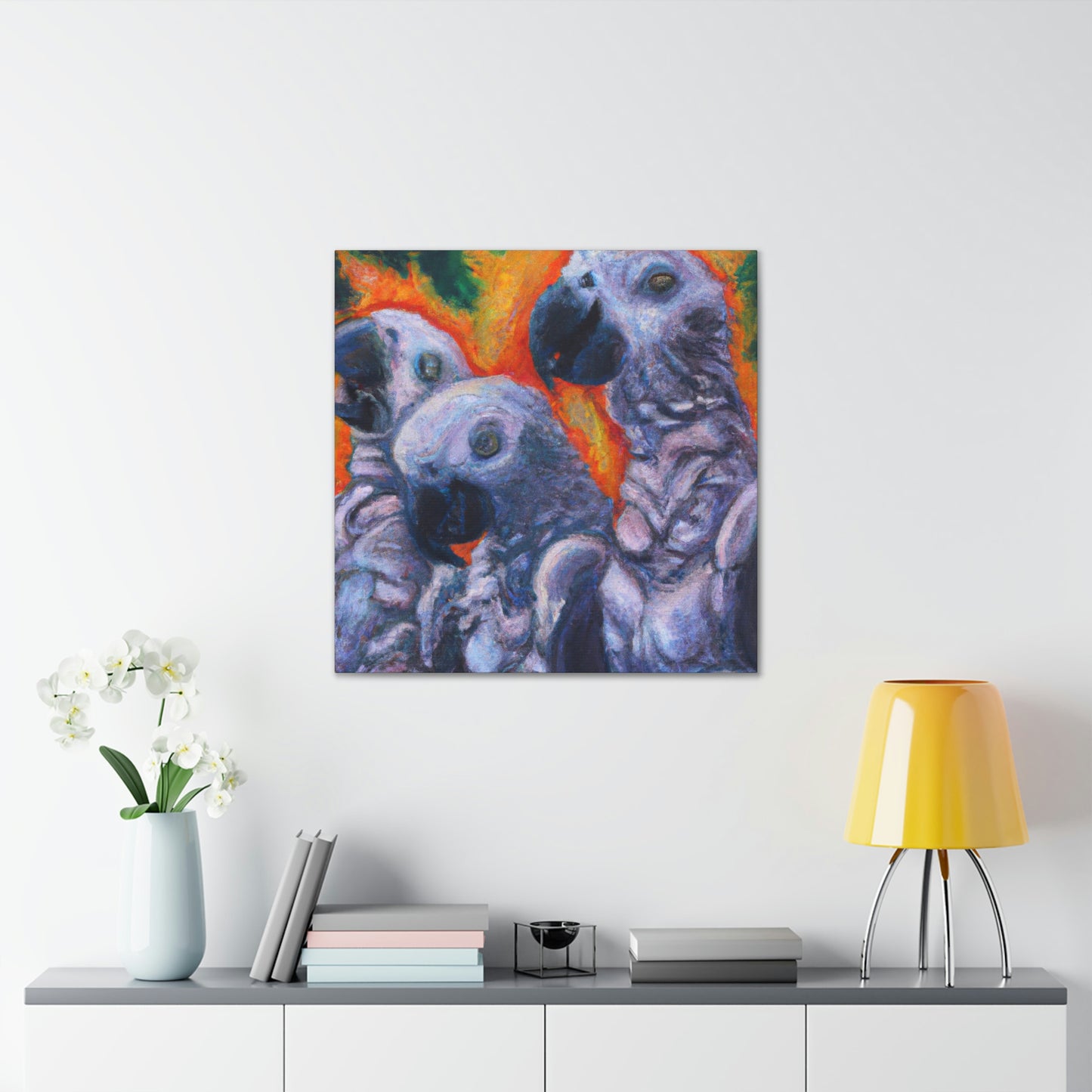 African Greys Celestial Arising - Canvas