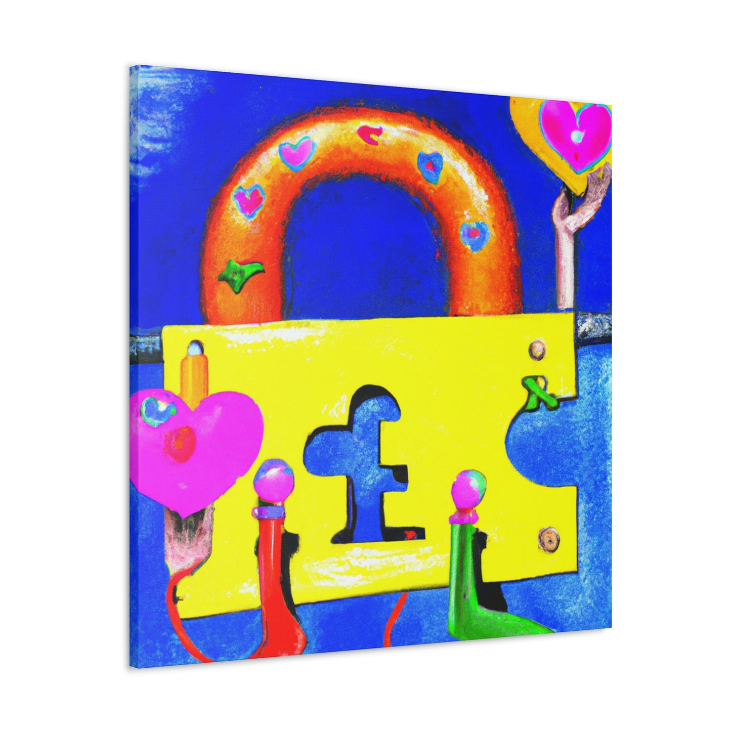 "Love Locked in Surrealism" - Canvas