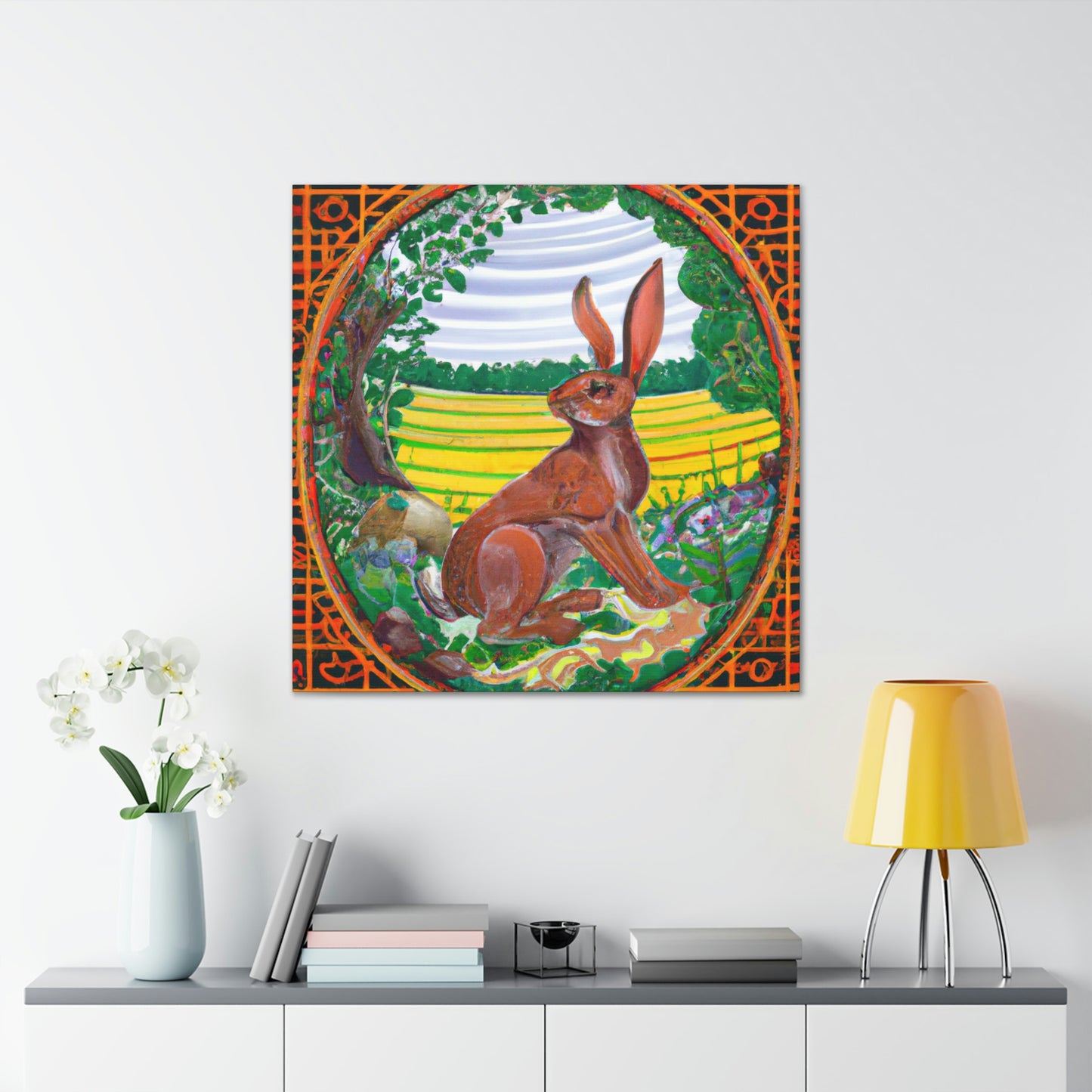 Rabbit in Art Nouveau - Canvas