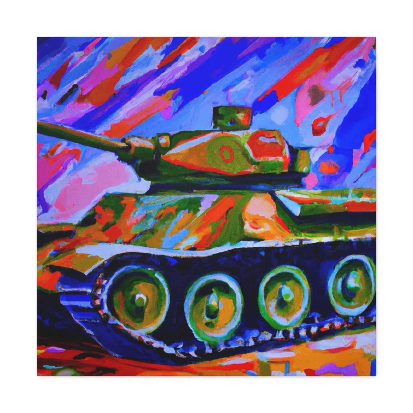 "Tank in Fauvist Hues" - Canvas