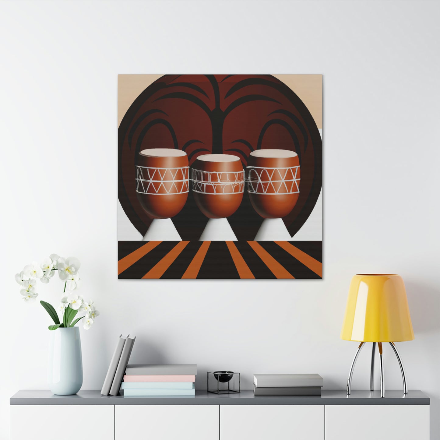 "Lively Deco Bongos" - Canvas