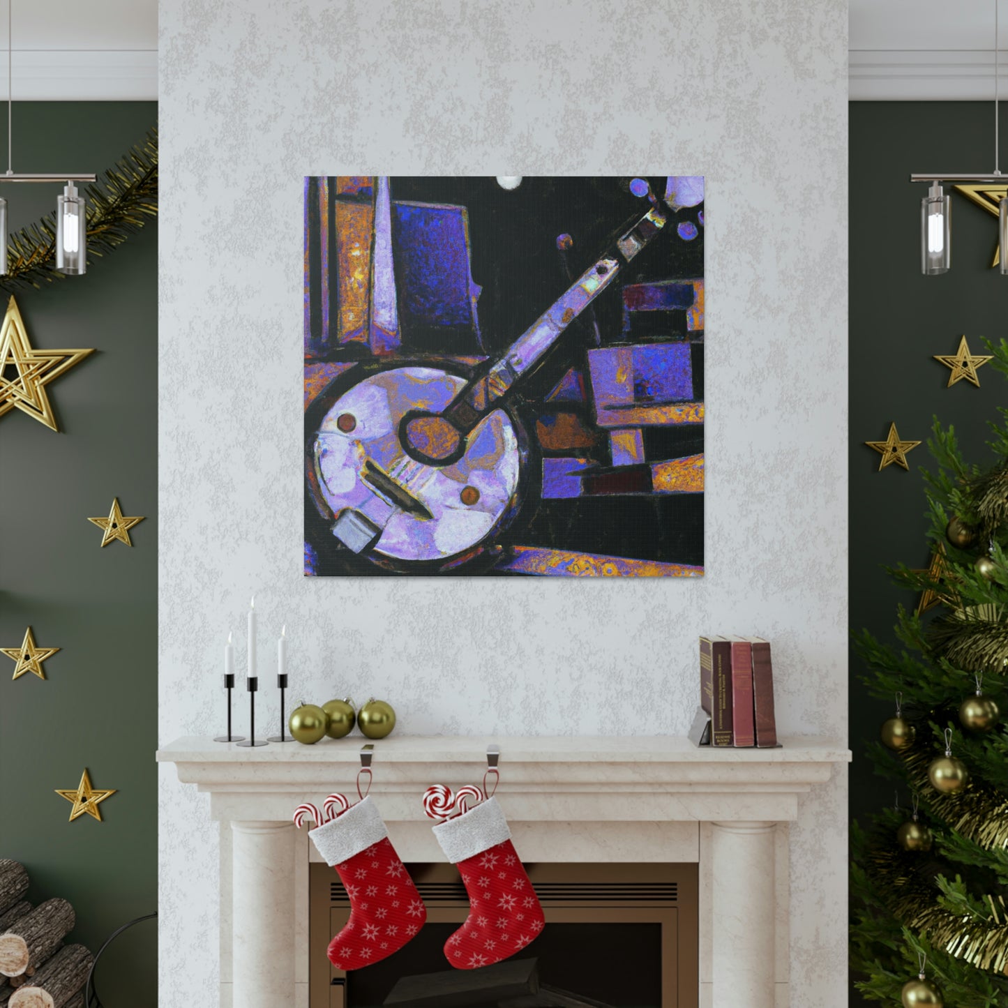 "Banjo in Blue Music" - Canvas