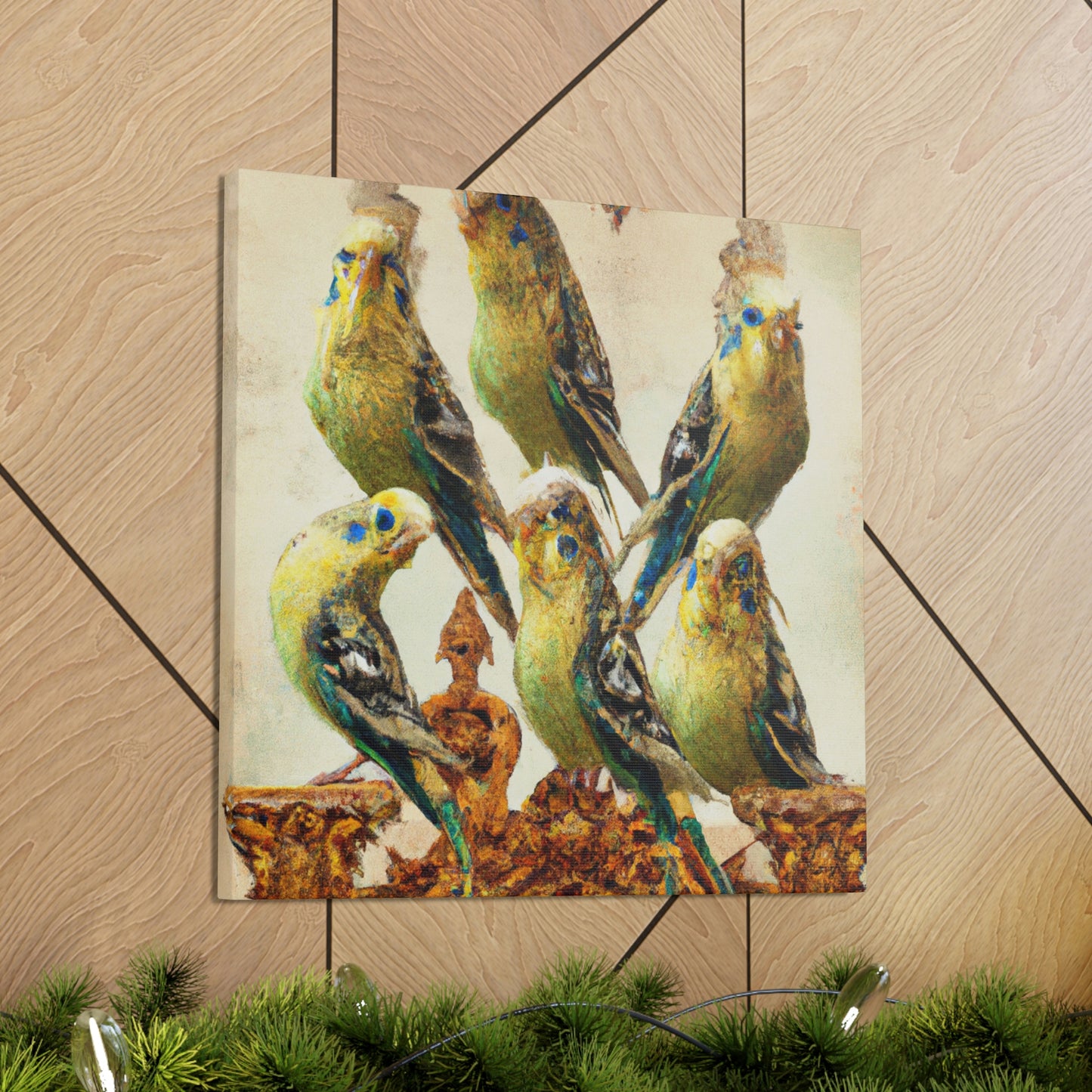 "Budgies in Baroque" - Canvas