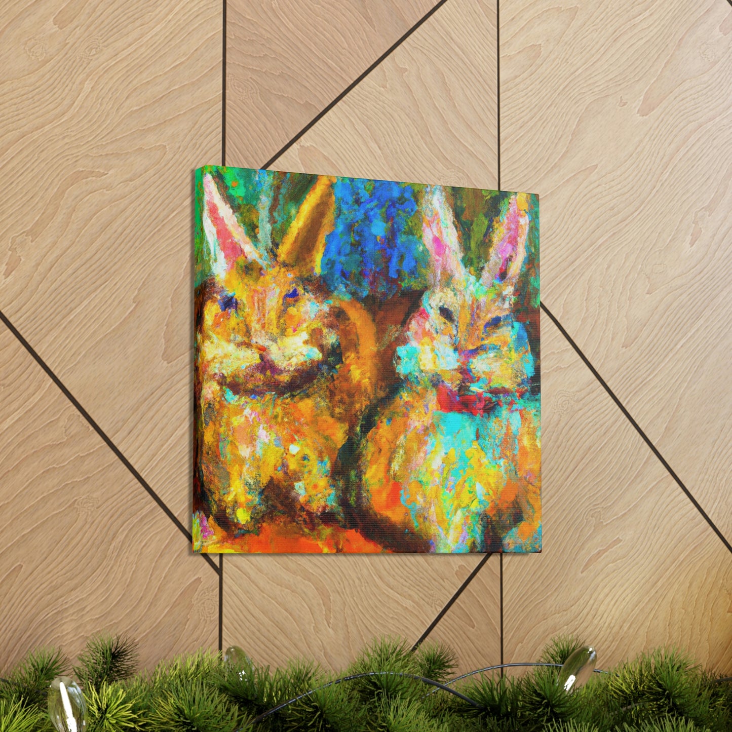 Rabbits in Springtime - Canvas