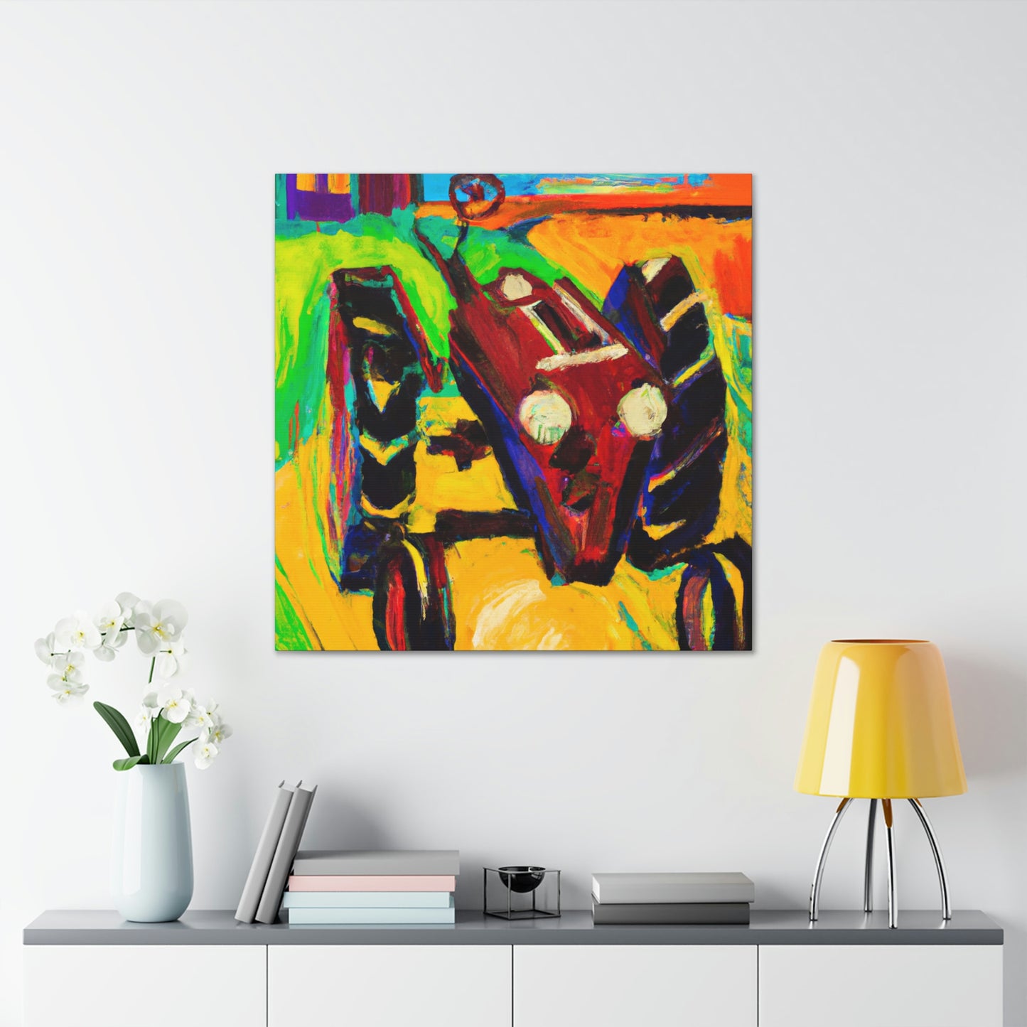 Tractor in Art Deco - Canvas