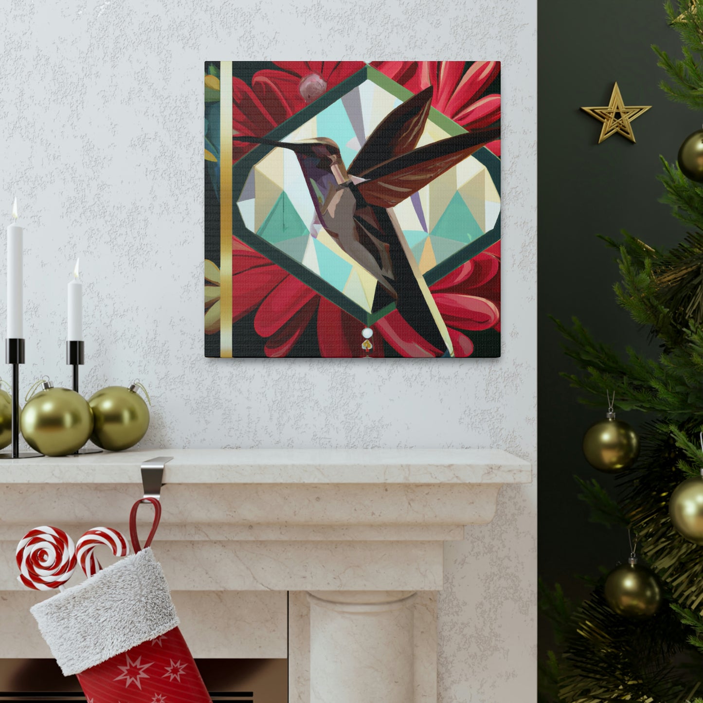 "Ruby-Throated In Flight" - Canvas