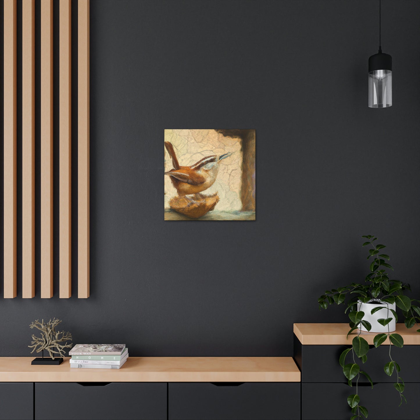 Singing Wren in Expressionism - Canvas