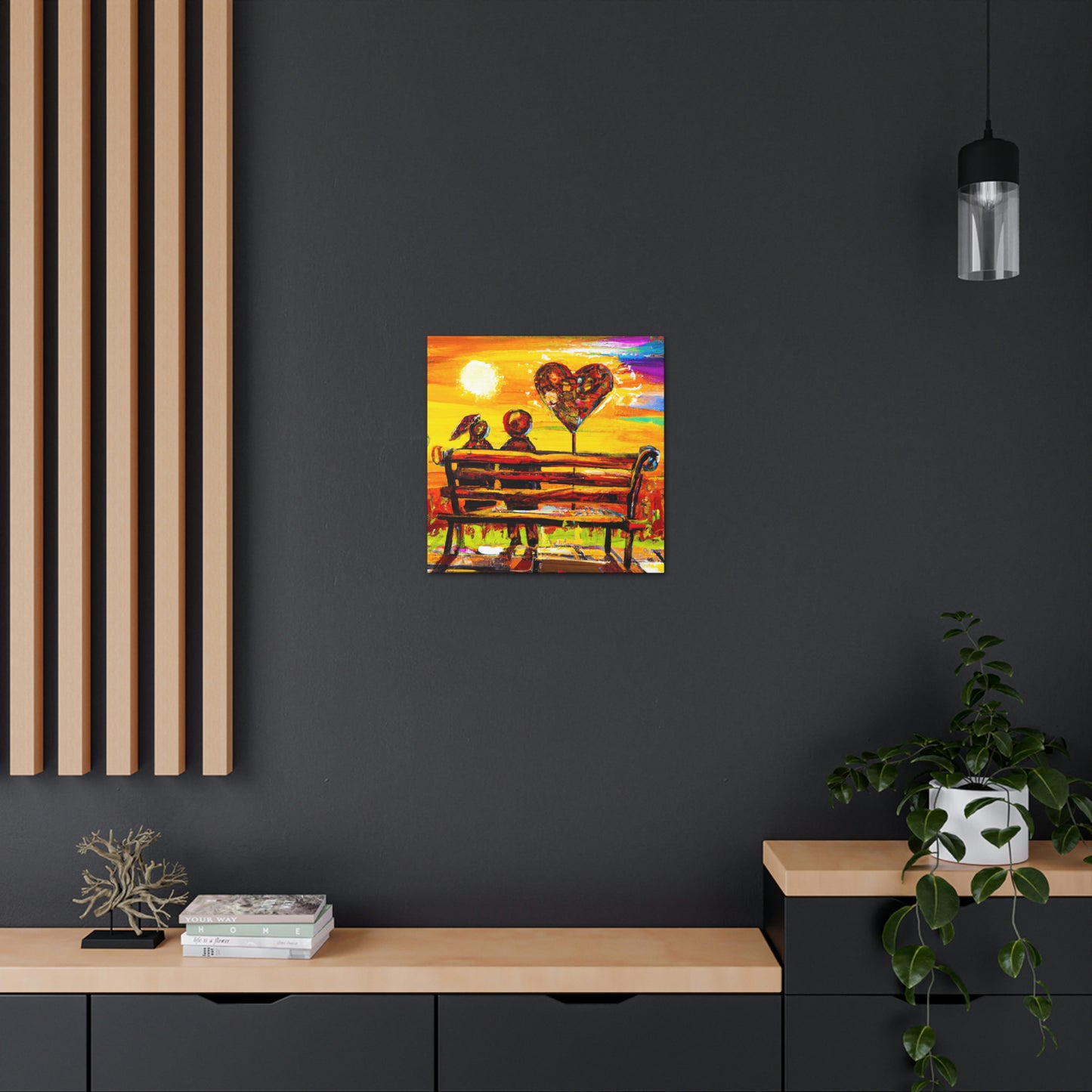 "Love's Embrace Bench" - Canvas