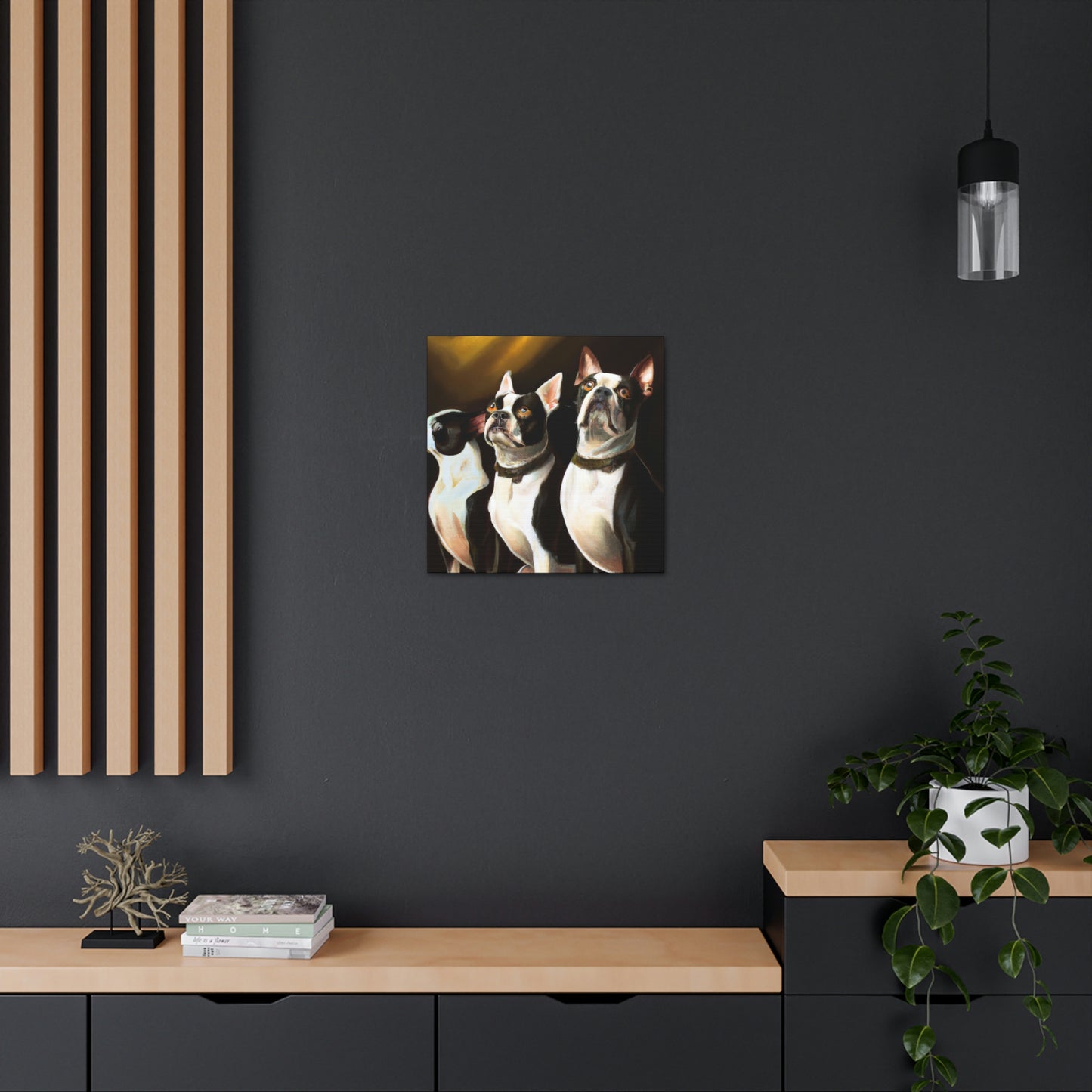 "Boston Terrier Elegance". - Canvas