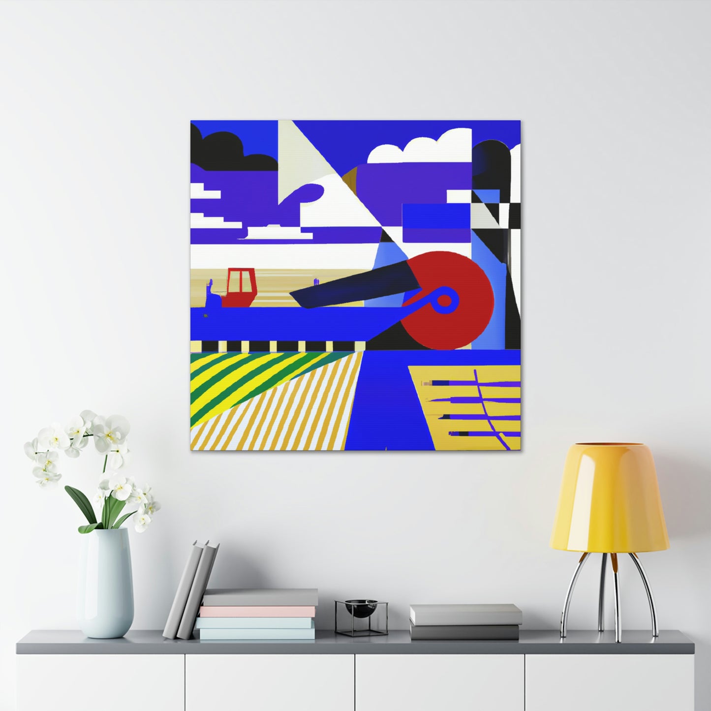 Harvesting the Fields. - Canvas