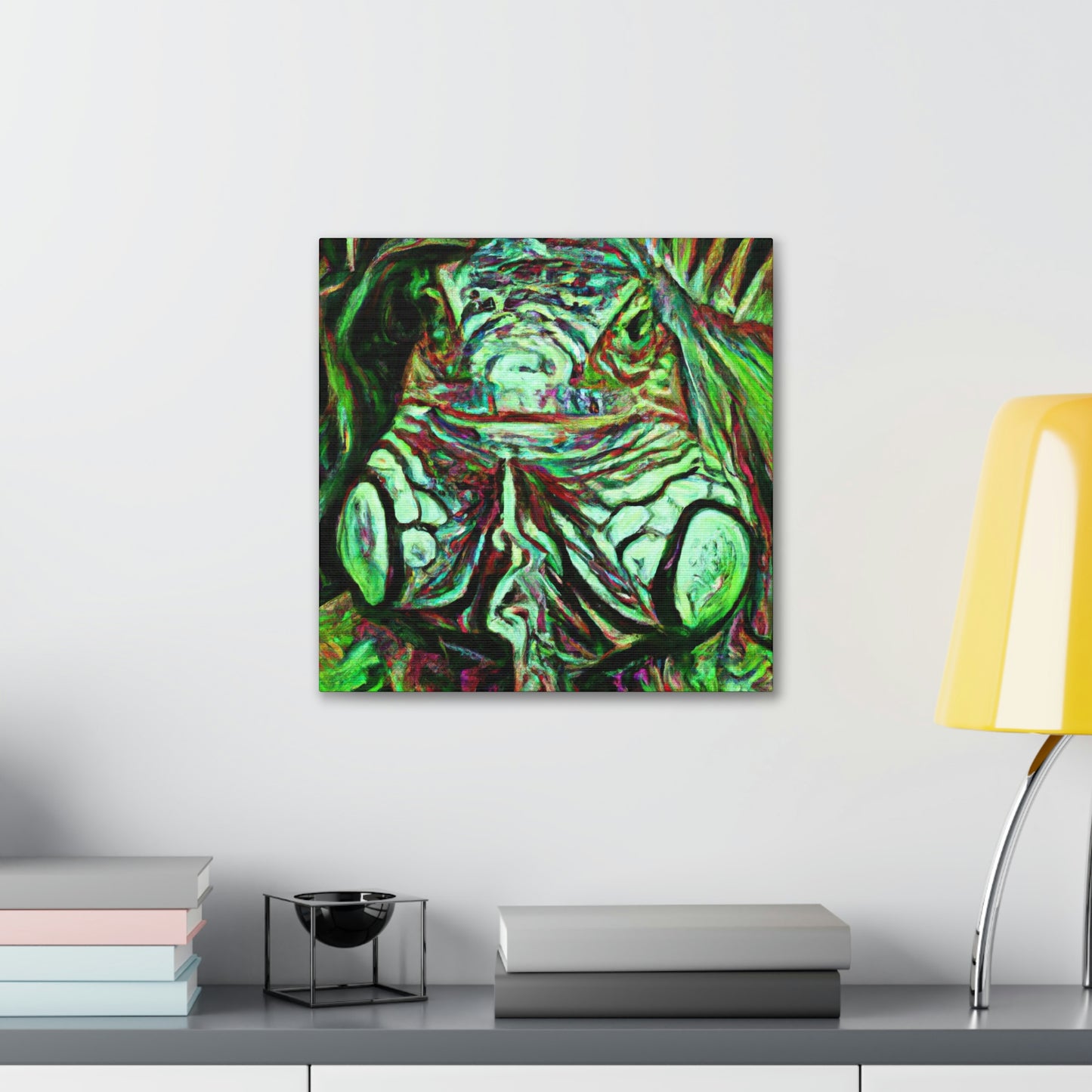 "Green Iguana Expressionism" - Canvas