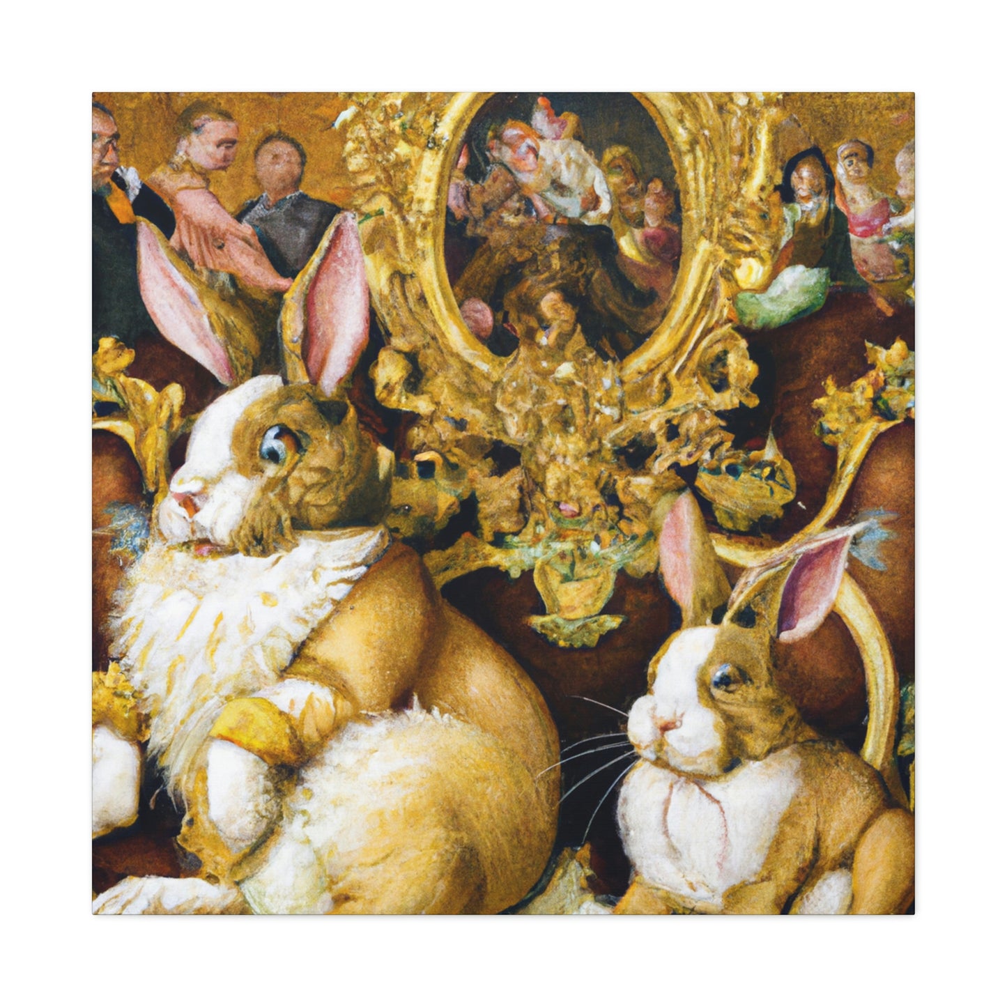 "Rabbits in Baroque Splendor" - Canvas