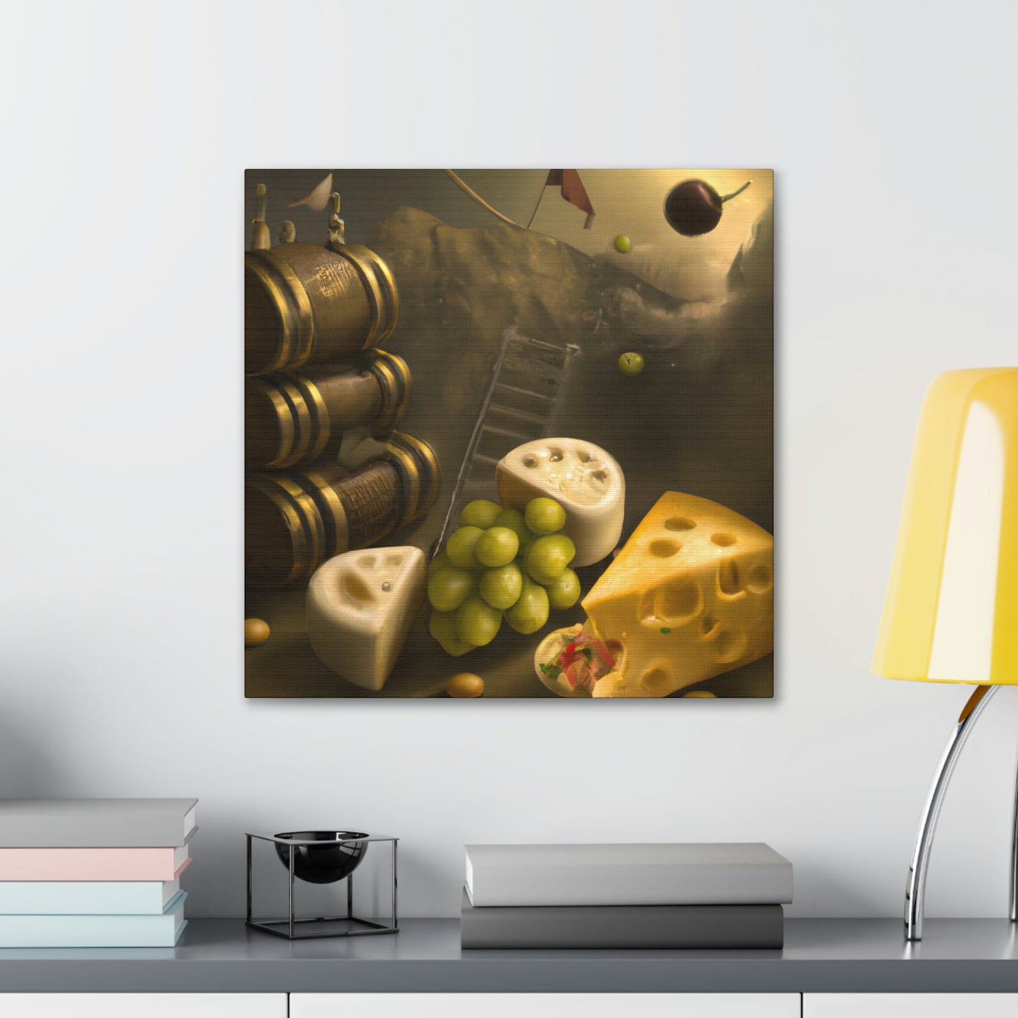 "Cheese Grapes Steampunk" - Canvas